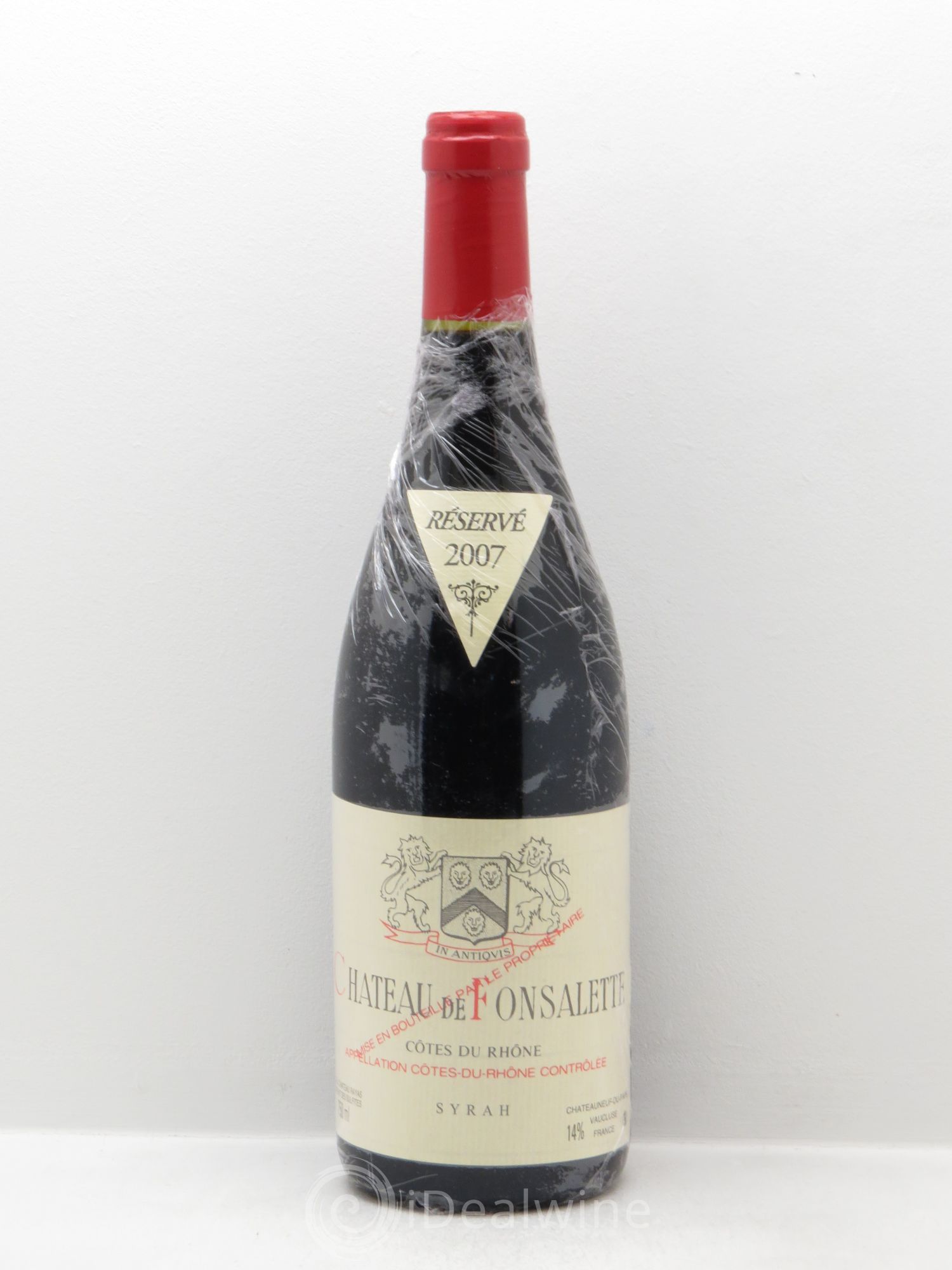 Côtes-du-Rhône Cuvée Syrah Château de Fonsalette 2007 - Lot de 1 bouteille - 0