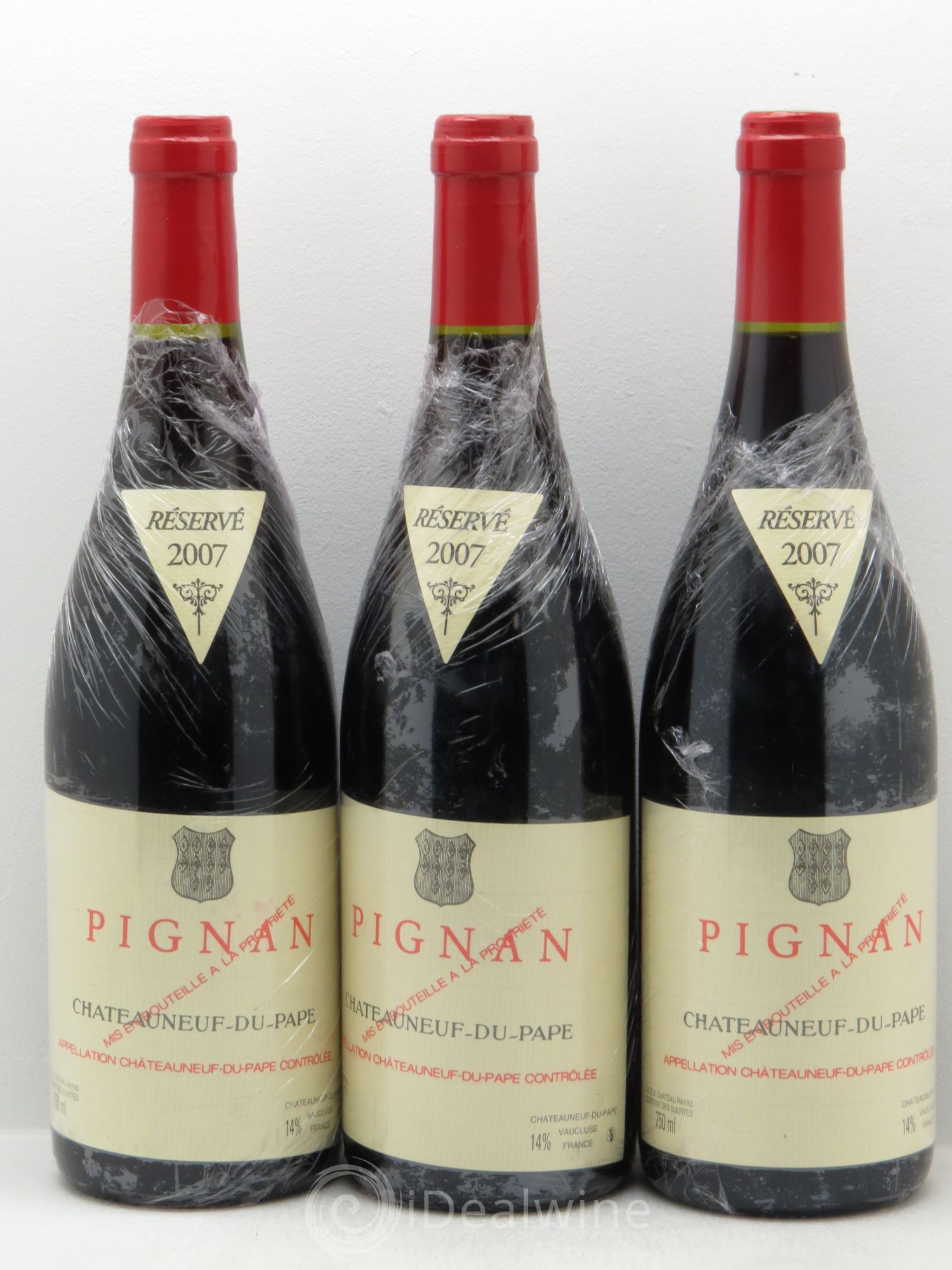 Châteauneuf-du-Pape Pignan Emmanuel Reynaud 2007 - Lot de 3 bouteilles - 0