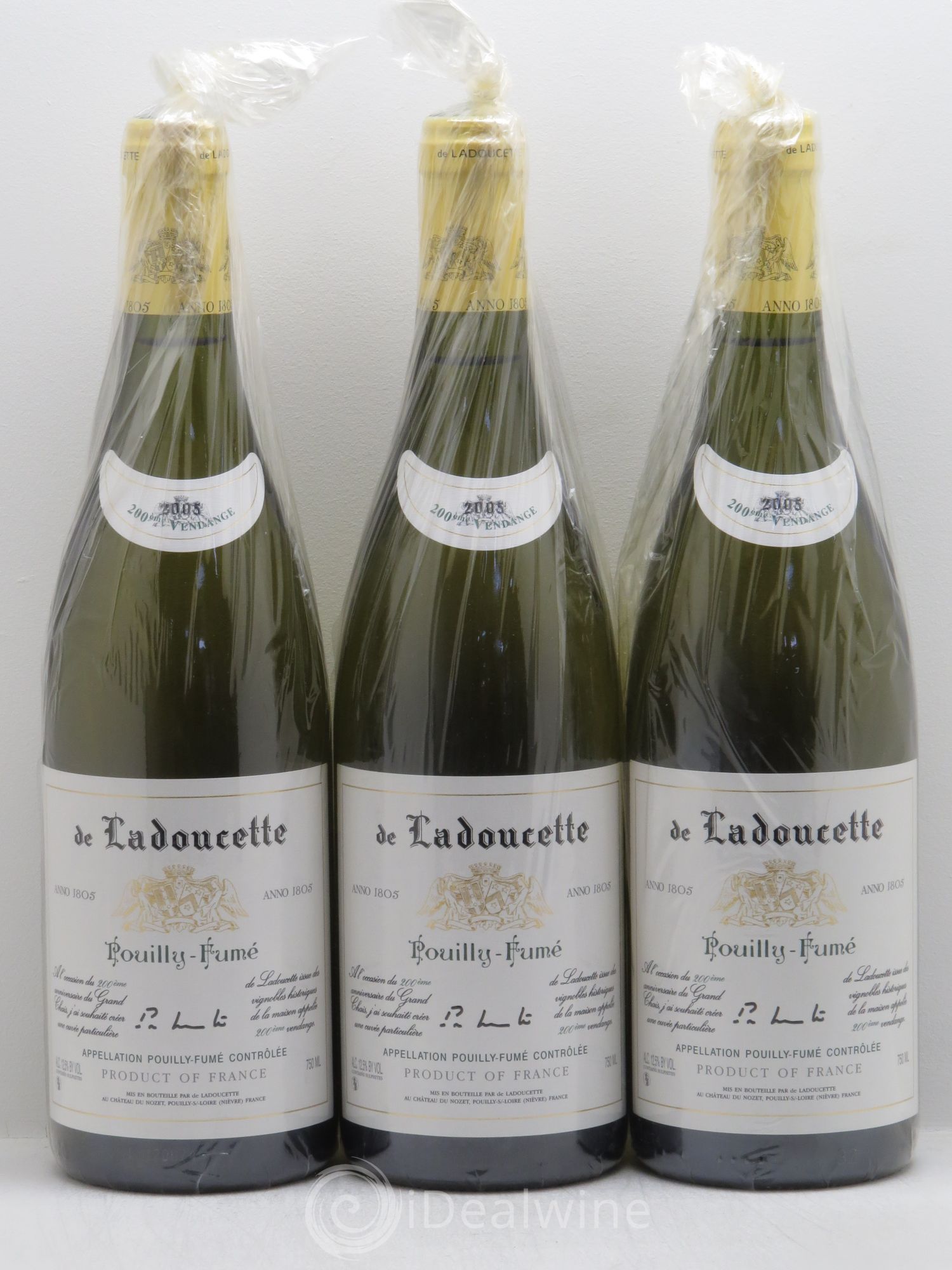 Pouilly-Fumé Patrick de Ladoucette 200ème Vendange 2005 - Posten von 3 Flaschen - 0