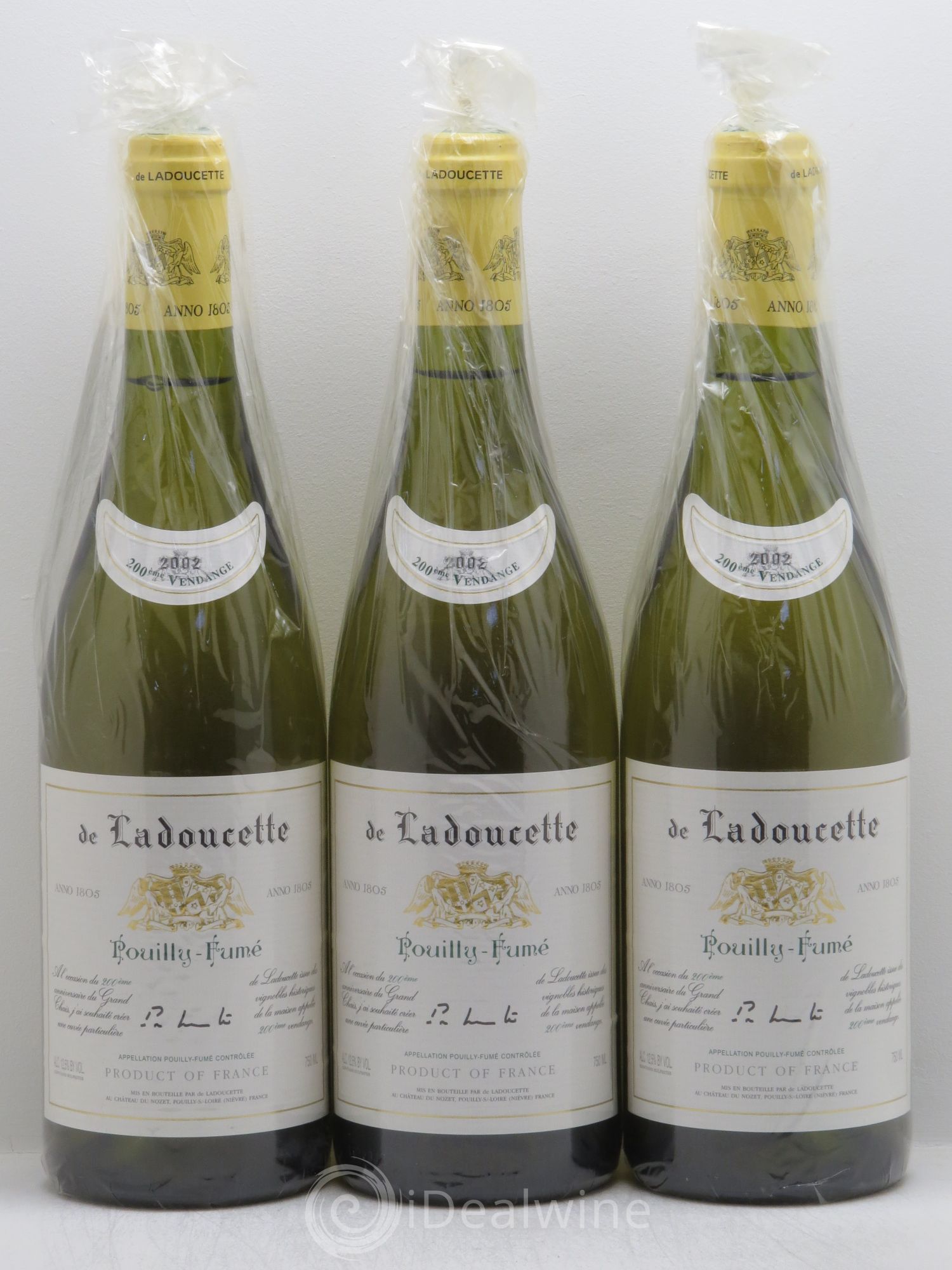 Pouilly-Fumé Patrick de Ladoucette 200ème Vendange 2002 - Posten von 3 Flaschen - 0