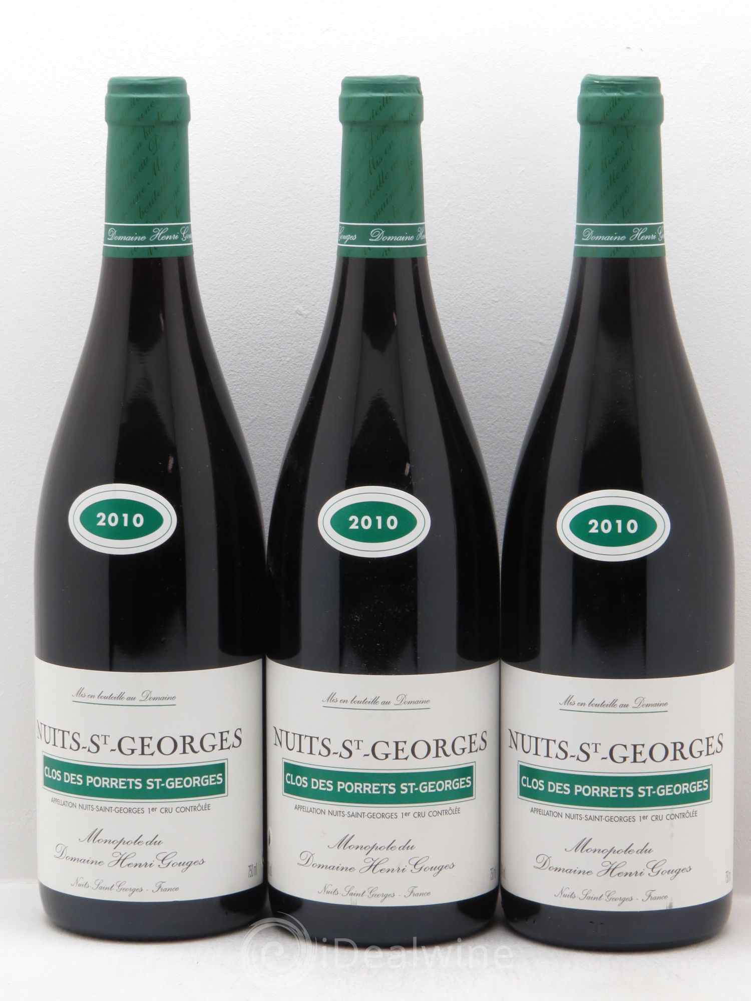 Nuits-Saint-Georges 1er Cru Clos des Porrets St Georges Henri Gouges 2010 - Lot de 3 bouteilles - 0