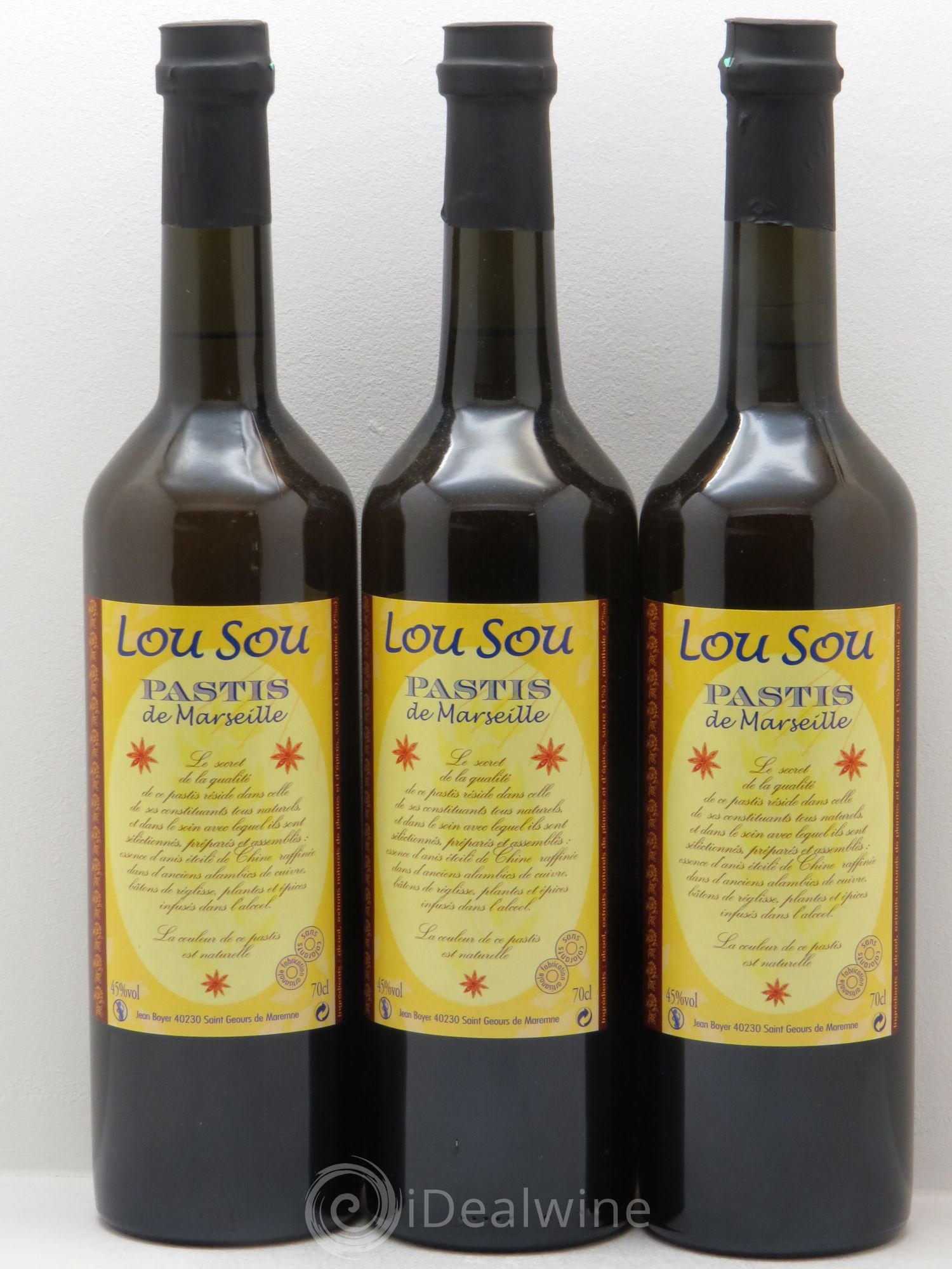 Alcools divers Pastis JB Petit Lousou (sans prix de réserve - no reserve) - Lotto di 3 bottiglie - 0