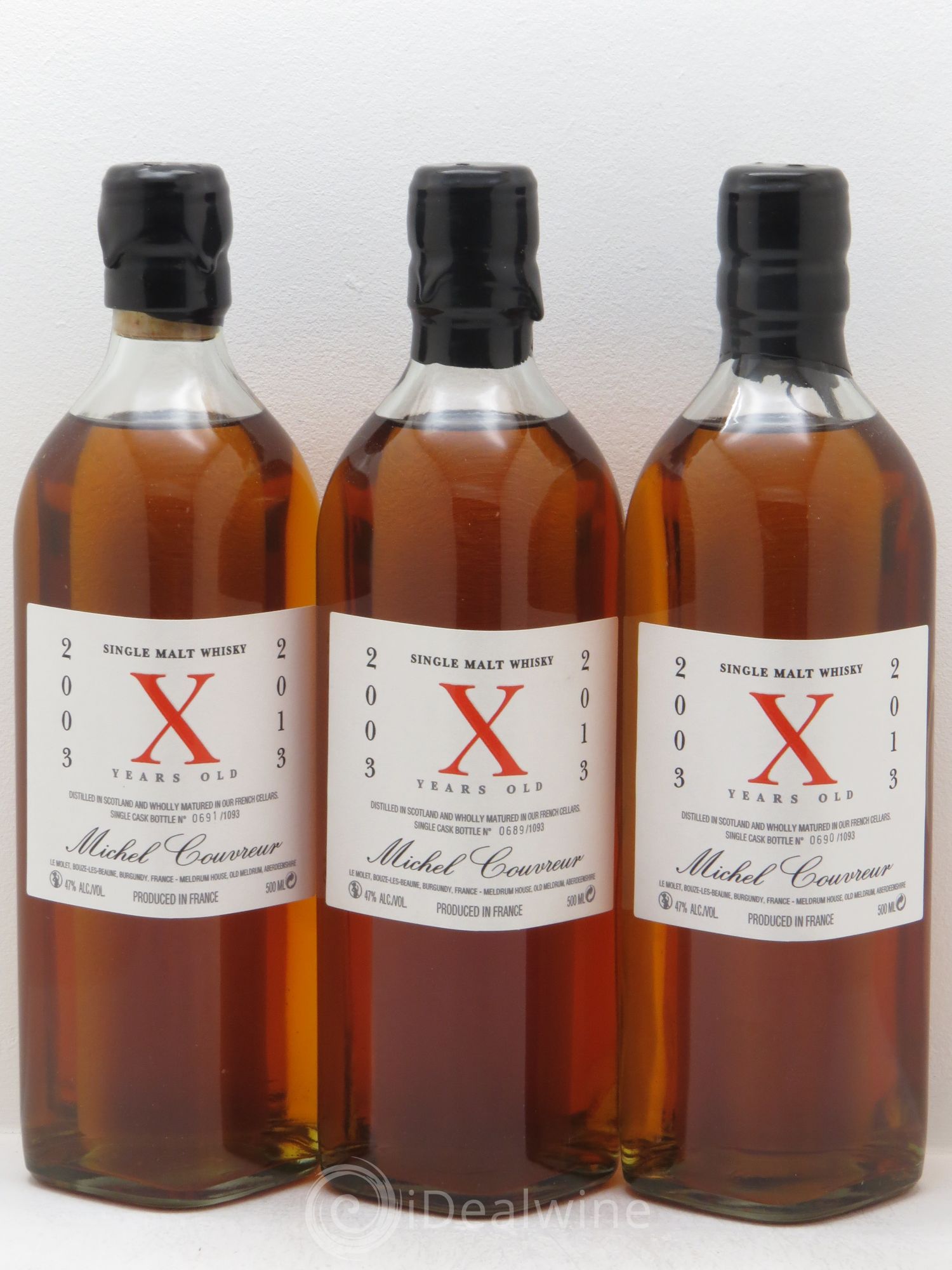 Whisky M.Couvreur X 2003-2013 Single Malt (500ml) - Posten von 3 Flaschen - 0
