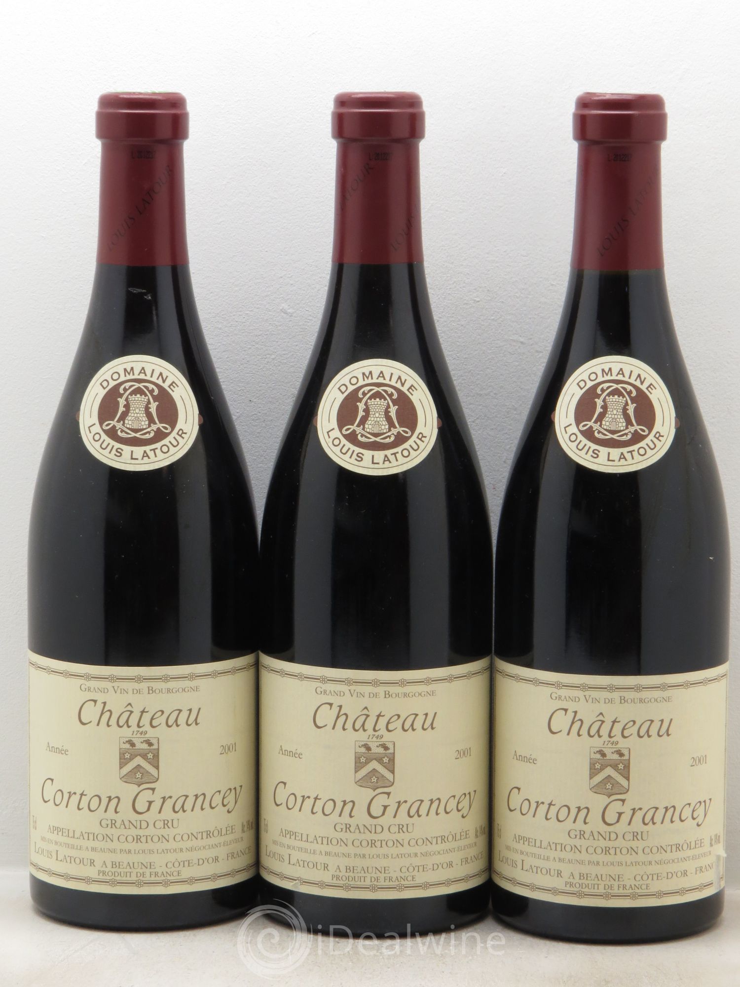Corton Grand Cru Château Corton Grancey Louis Latour 2001 - Lot de 3 bouteilles - 0