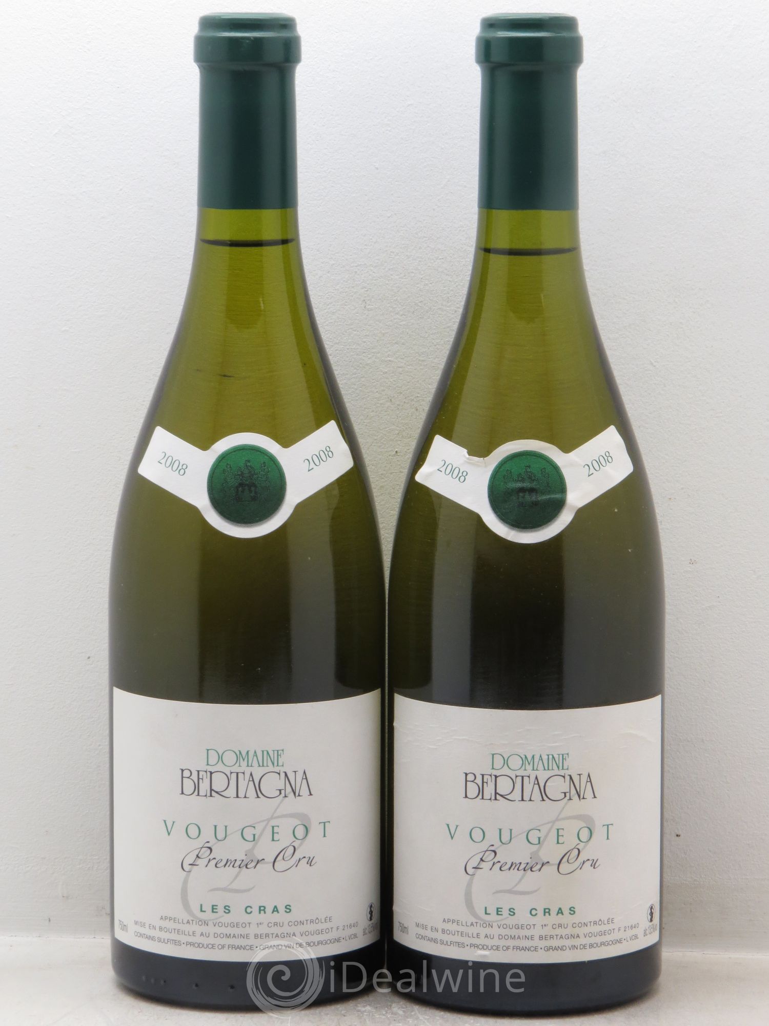 Vougeot 1er Cru Les Cras Bertagna 2008 - Lot de 2 bouteilles - 0