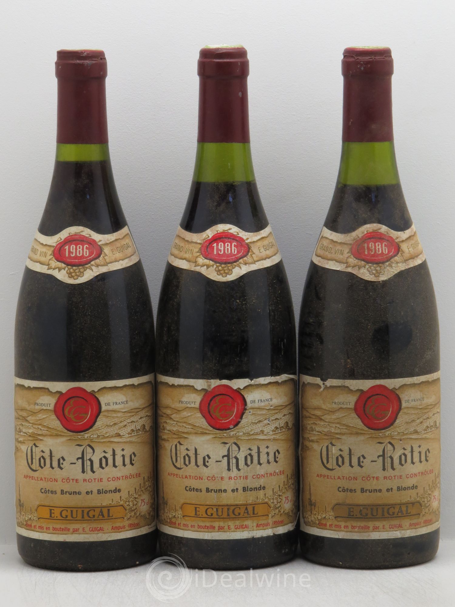 Côte-Rôtie Côtes Brune et Blonde Guigal 1986 - Lot de 3 bouteilles - 0