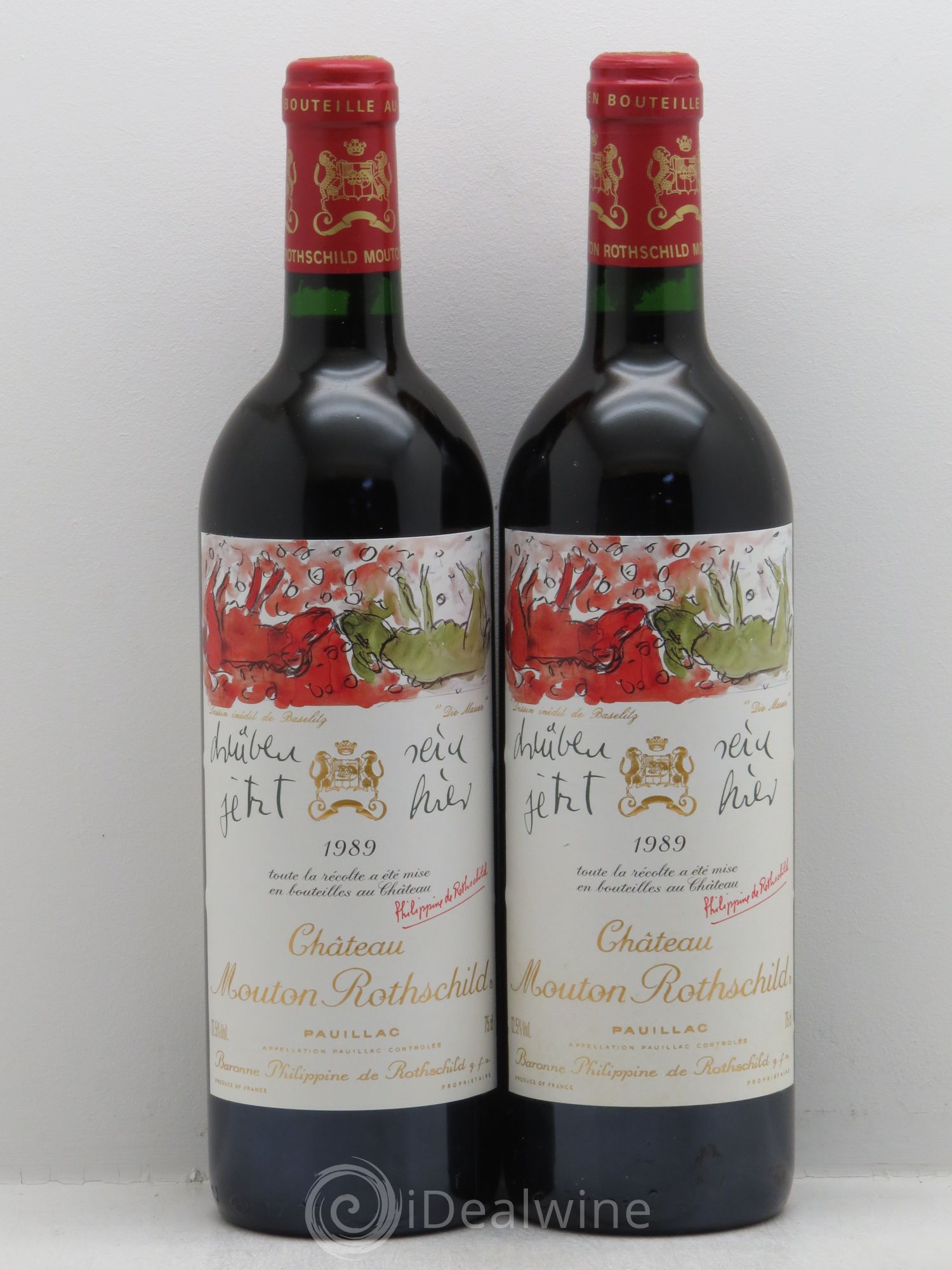 Château Mouton Rothschild 1er Grand Cru Classé 1989 - Lot de 2 bouteilles - 0
