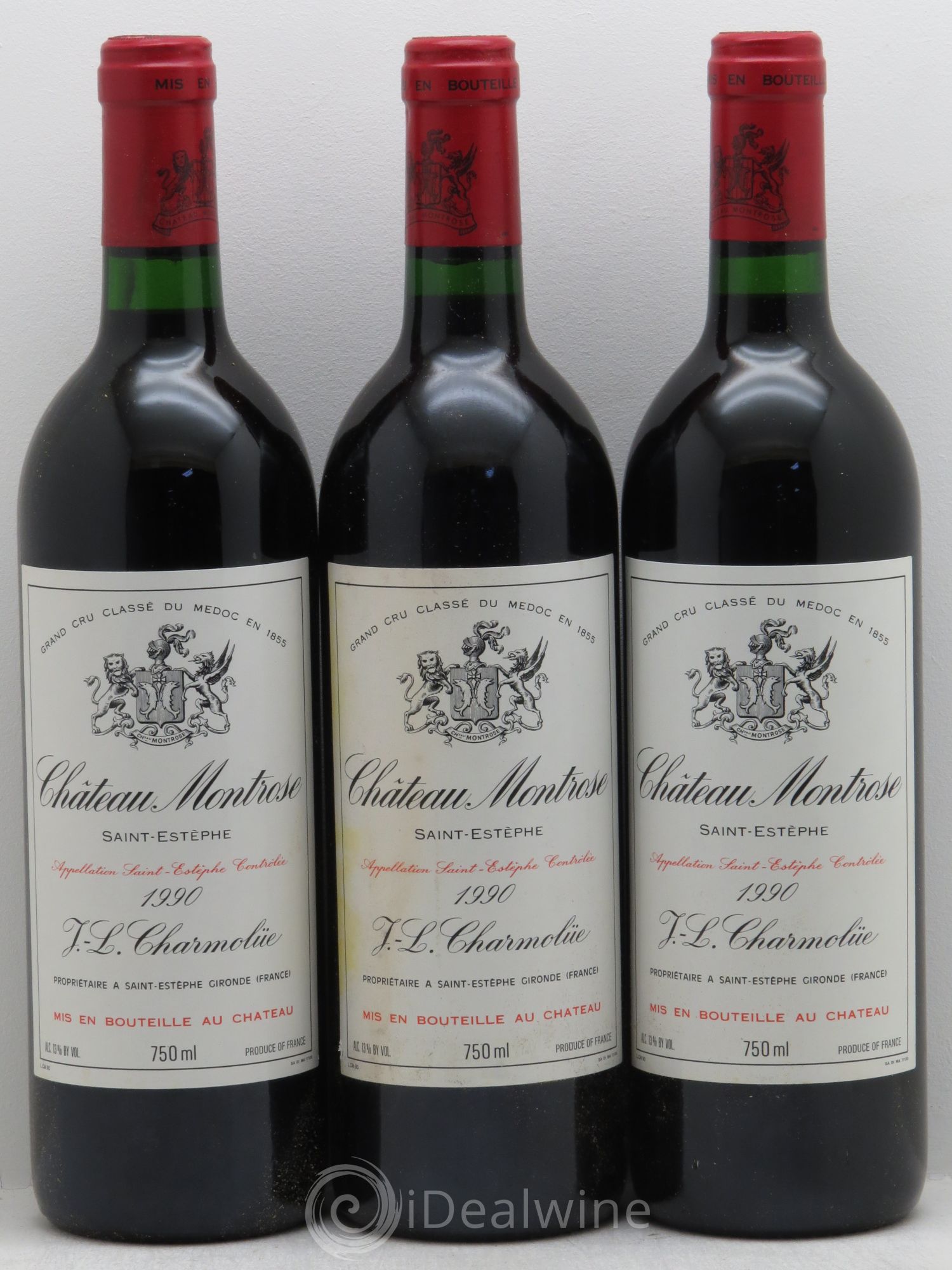 Château Montrose 2ème Grand Cru Classé 1990 - Lot de 3 bouteilles - 0