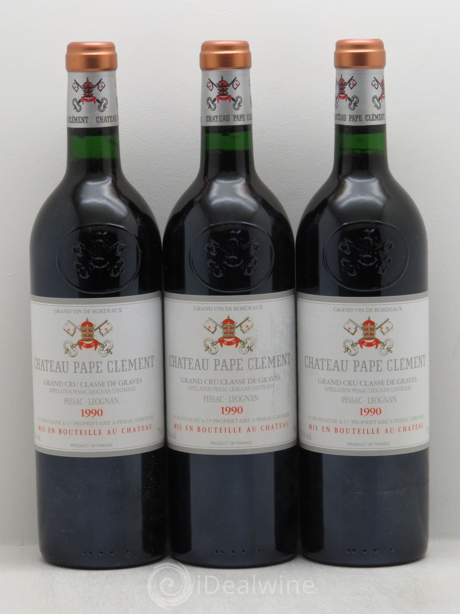 Château Pape Clément Cru Classé de Graves 1990 - Lot de 3 bouteilles - 0