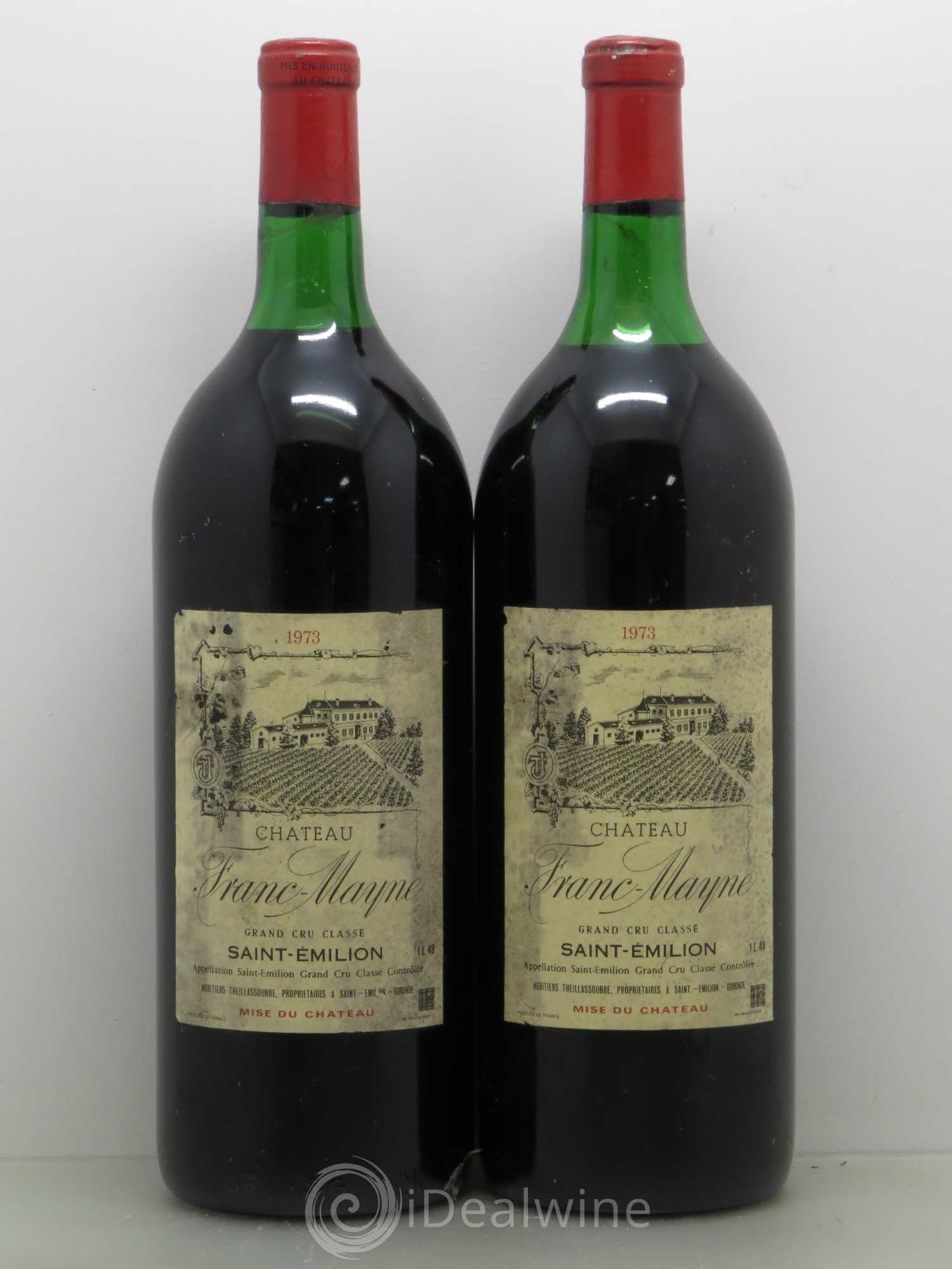 Château Franc Mayne Grand Cru Classé 1973 - Lot de 2 magnums - 0