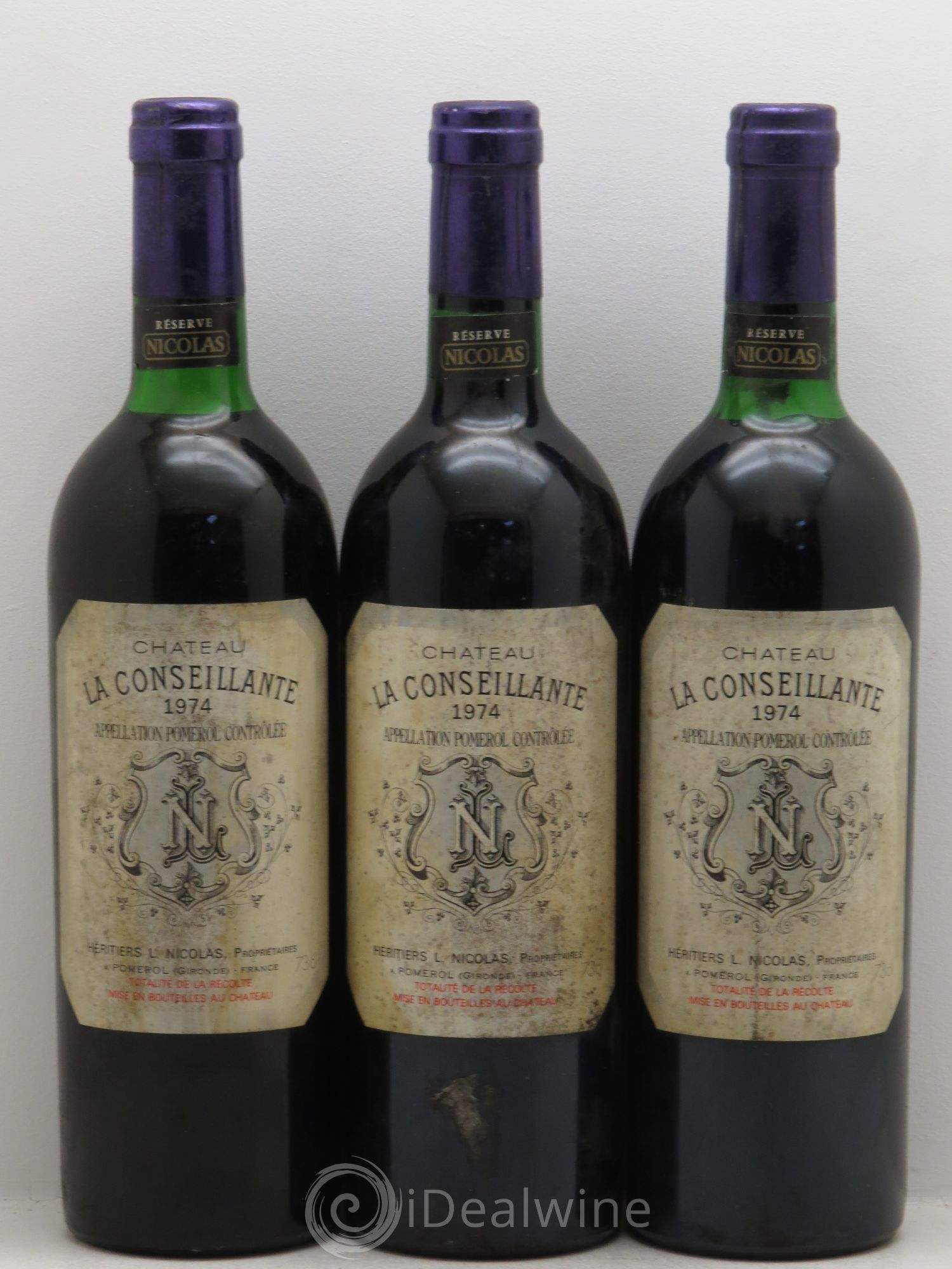 Château la Conseillante 1974 - Lot de 3 bouteilles - 0