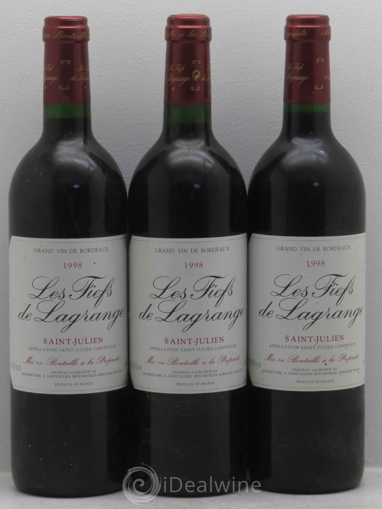 Les Fiefs de Lagrange Second Vin 1998 - Lot de 3 bouteilles - 0