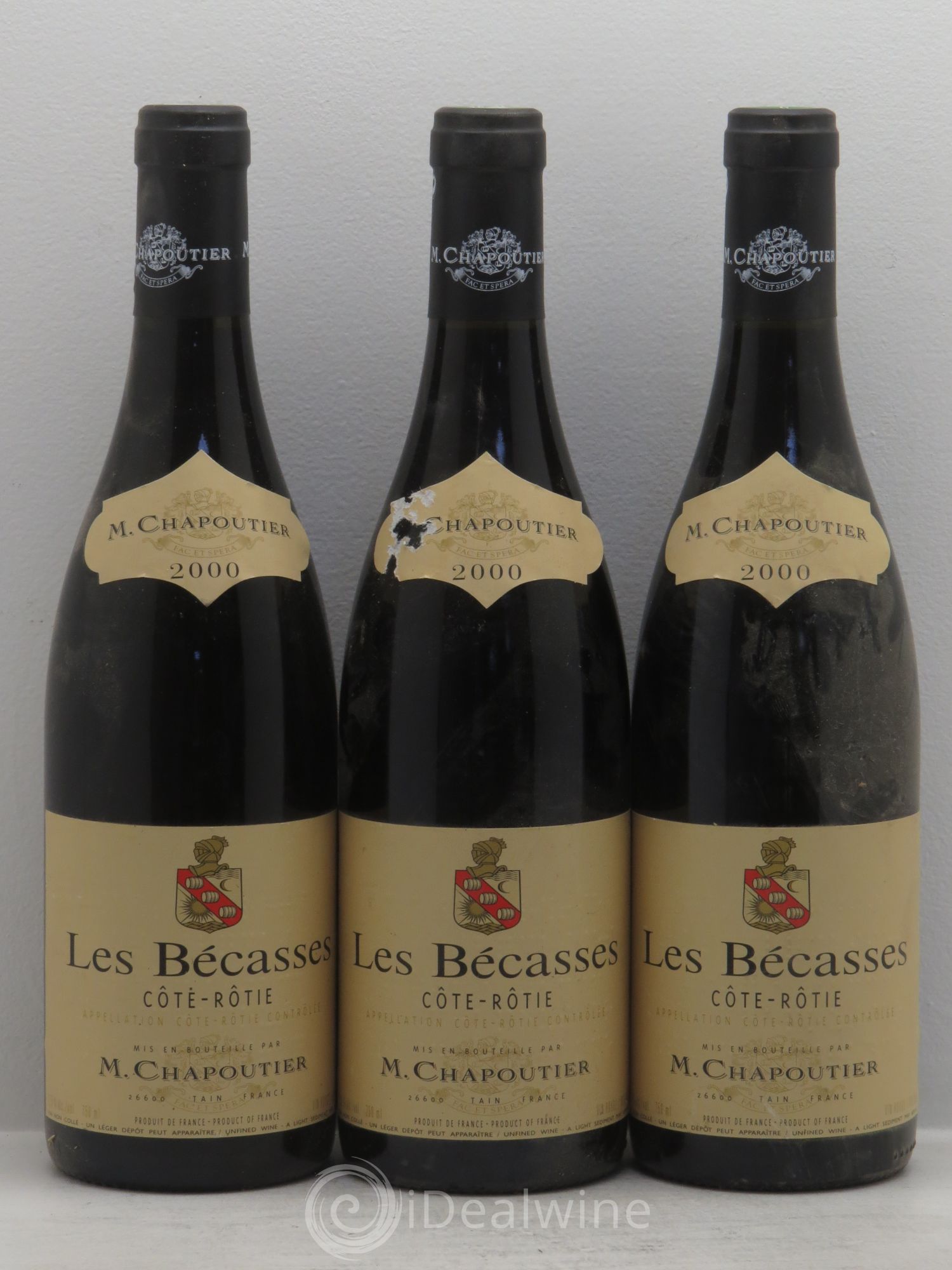 Côte-Rôtie Les Bécasses Chapoutier 2000 - Lot de 3 bouteilles - 0