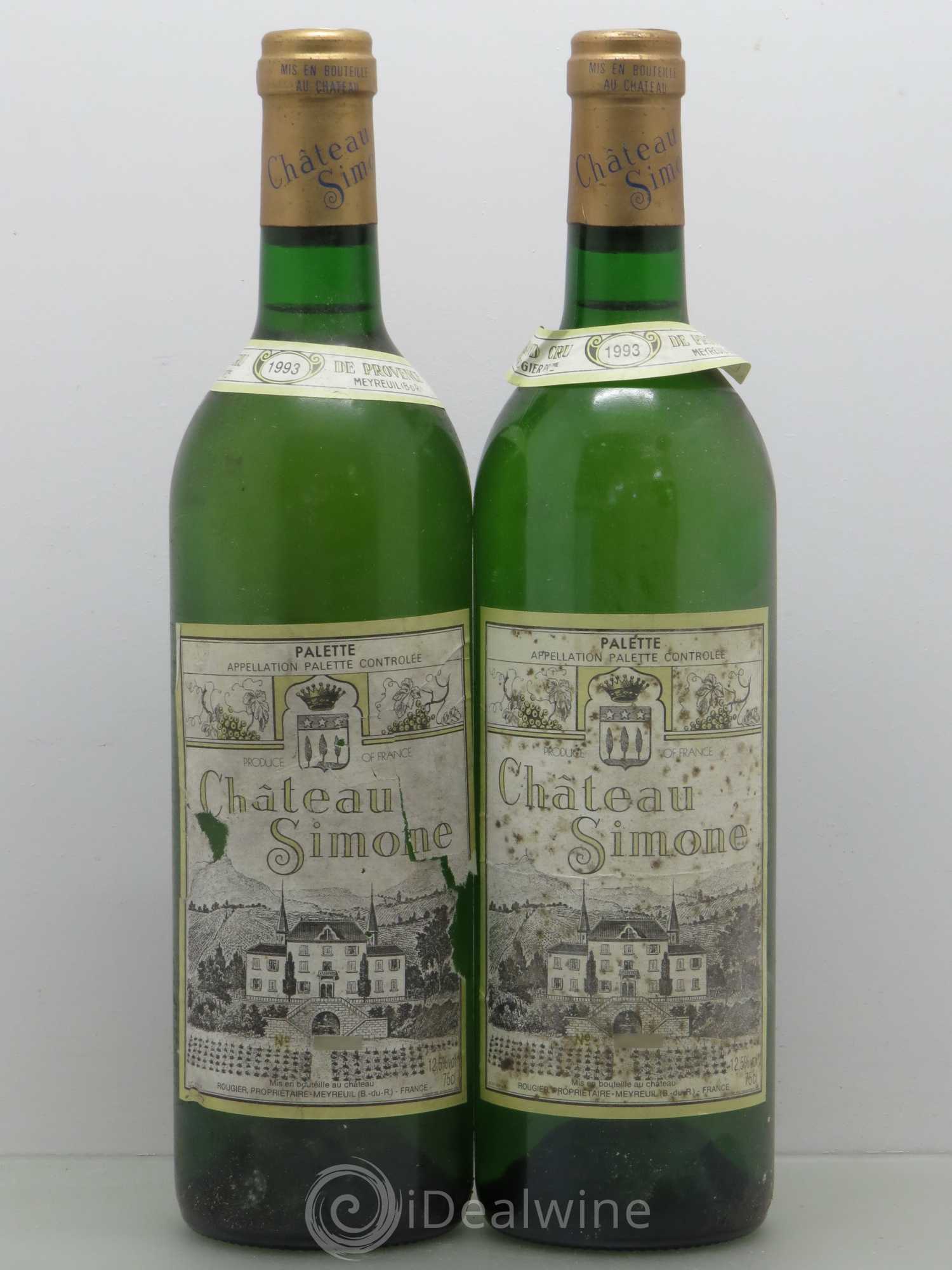 Palette Château Simone Famille Rougier 1993 - Lot de 2 bouteilles - 0