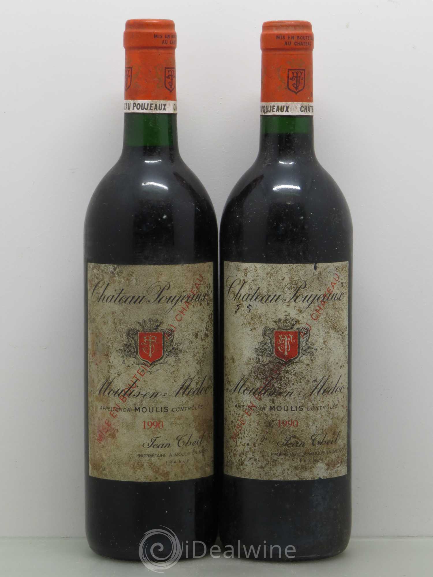 Château Poujeaux 1990 - Lot de 2 bouteilles - 0