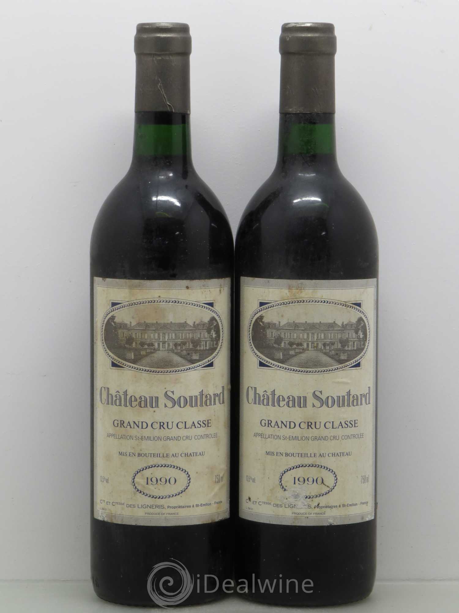 Château Soutard Grand Cru Classé 1990 - Lot de 2 bouteilles - 0