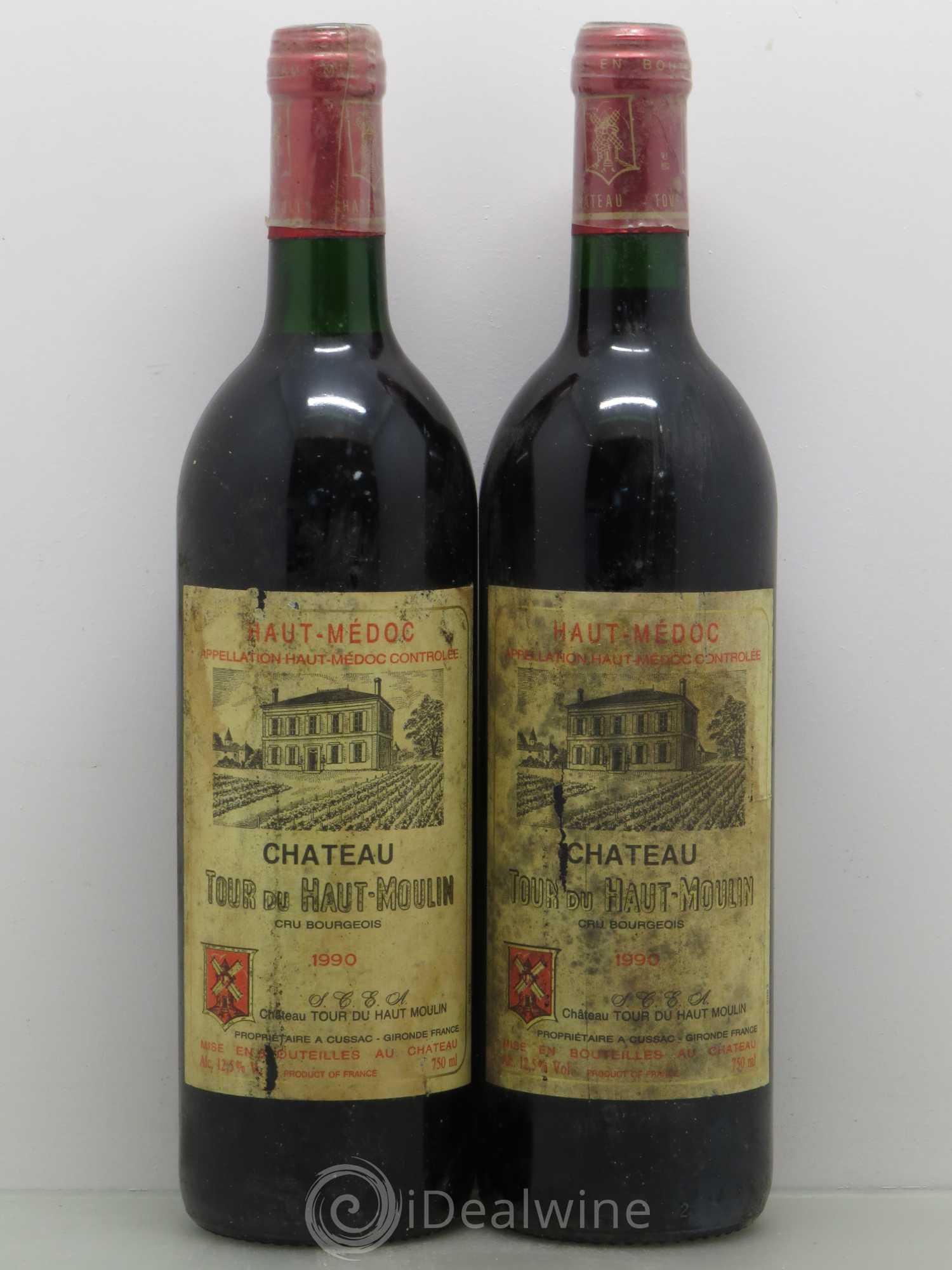Château Tour du Haut Moulin Cru Bourgeois 1990 - Lot de 2 bouteilles - 0