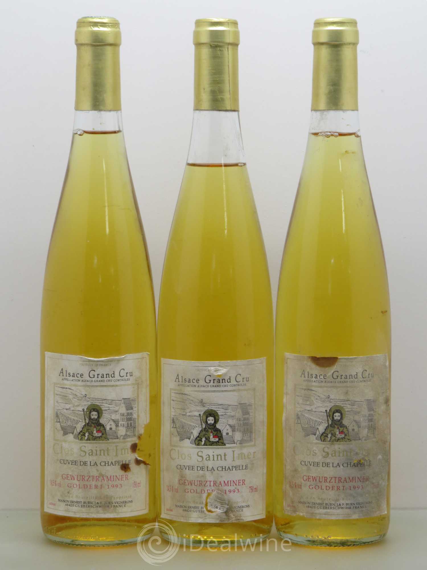 Gewurztraminer Grand Cru Goldert Burn/Clos Saint Imer Cuvée de La Chapelle 1993 - Posten von 3 Flaschen - 0