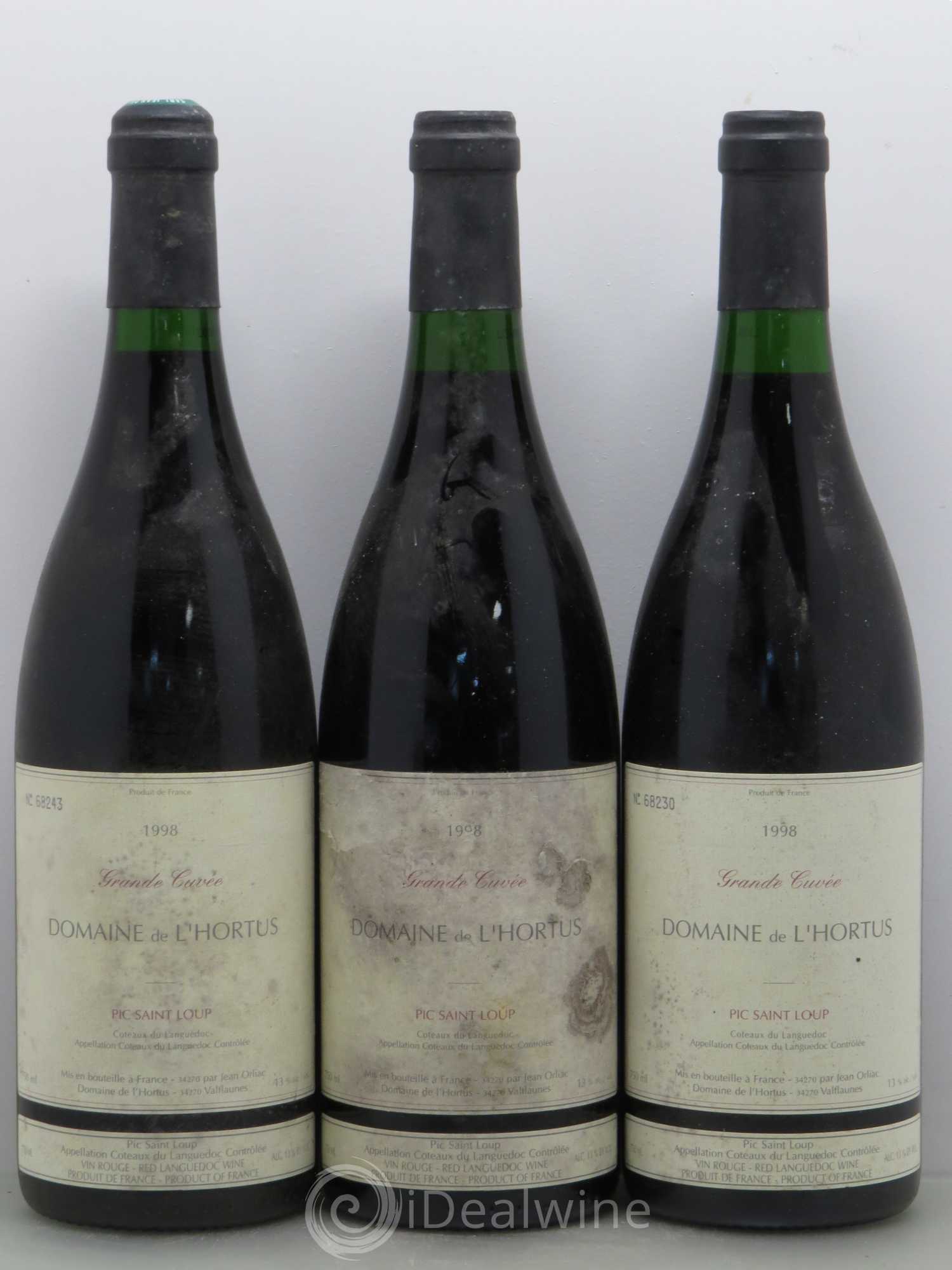 Pic Saint-Loup Domaine de L'Hortus Grande Cuvée Famille Orliac 1998 - Lot de 3 bouteilles - 0