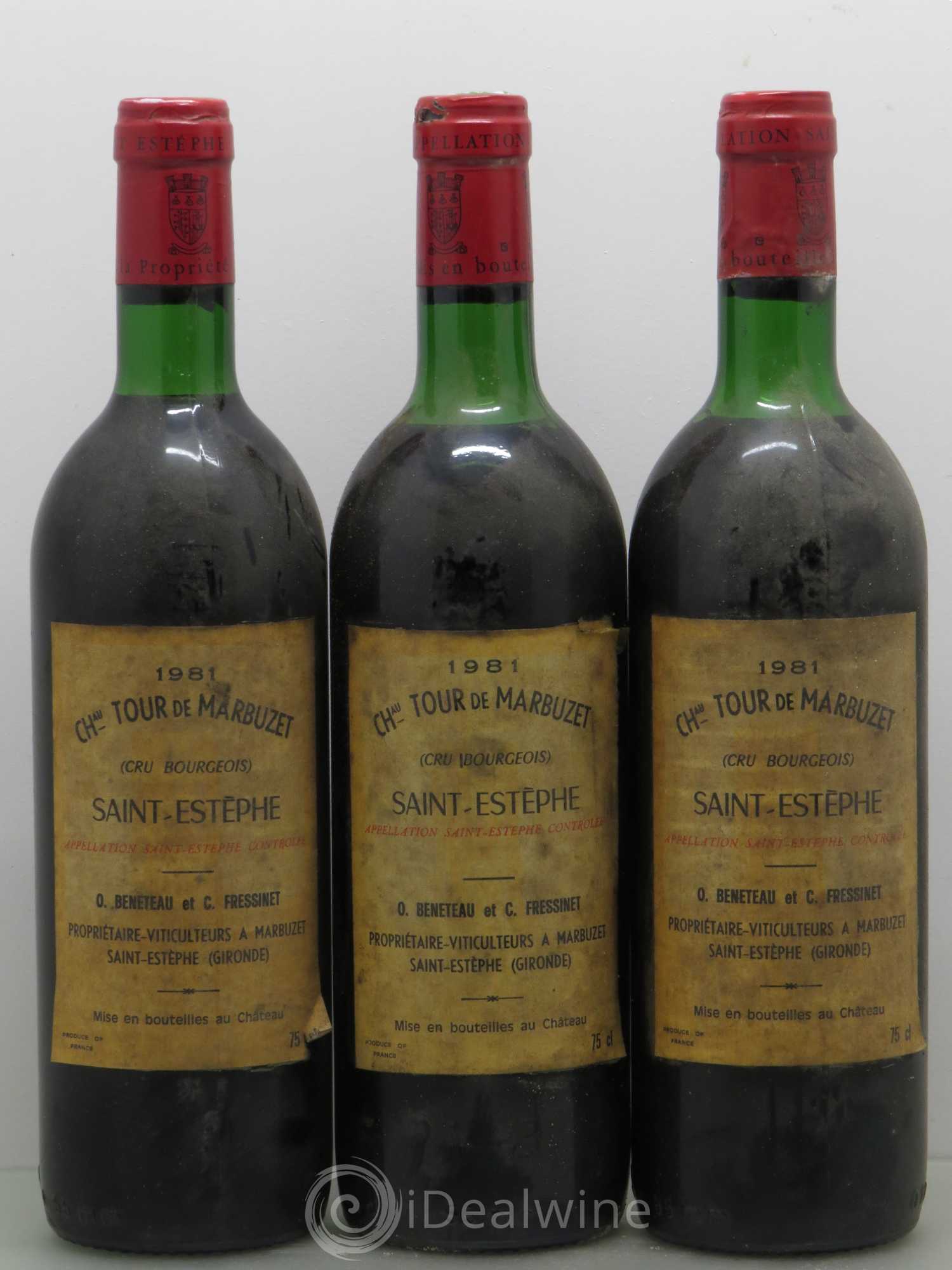 Saint-Estèphe La Tour de Marbuzet 1981 - Posten von 3 Flaschen - 0