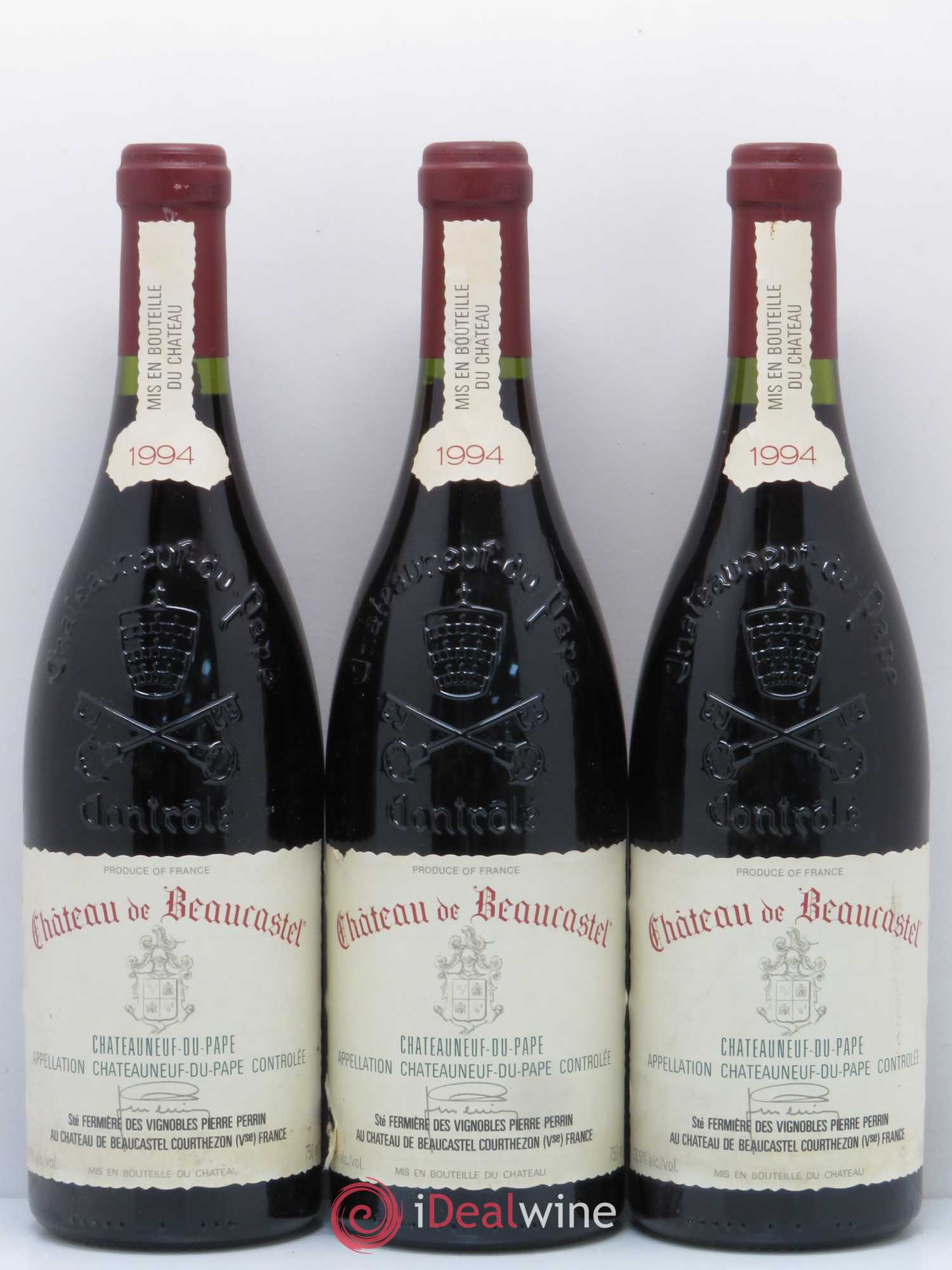 Châteauneuf-du-Pape Château de Beaucastel Famille Perrin 1994 - Lot de 3 bouteilles - 0