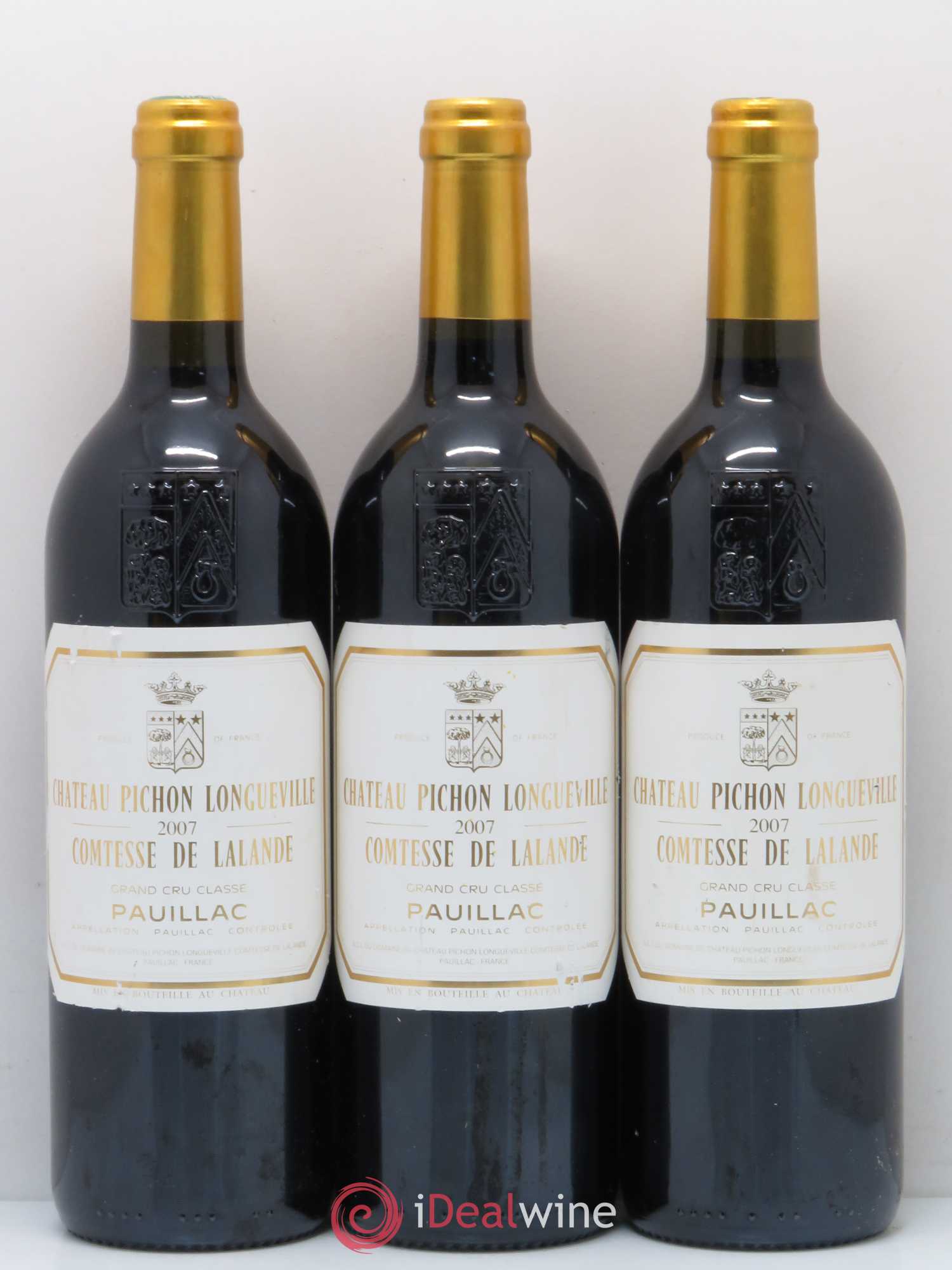 Château Pichon Longueville Comtesse de Lalande 2ème Grand Cru Classé 2007 - Lot de 3 bouteilles - 0