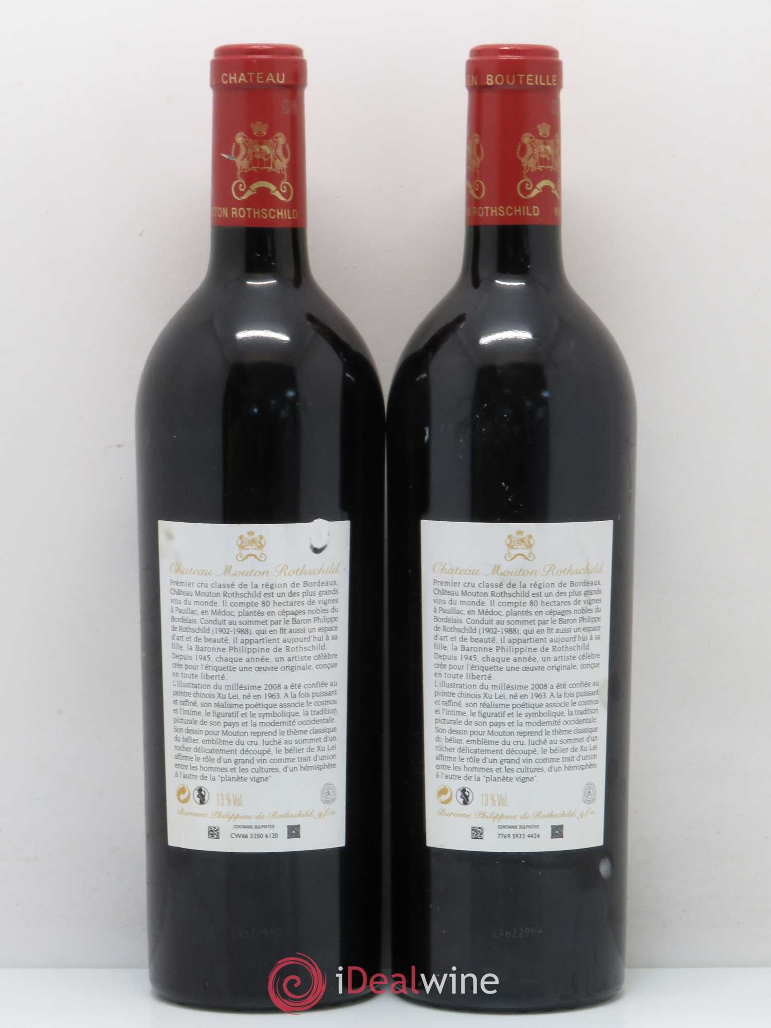 Château Mouton Rothschild 1er Grand Cru Classé 2008 - Lot de 2 bouteilles - 1