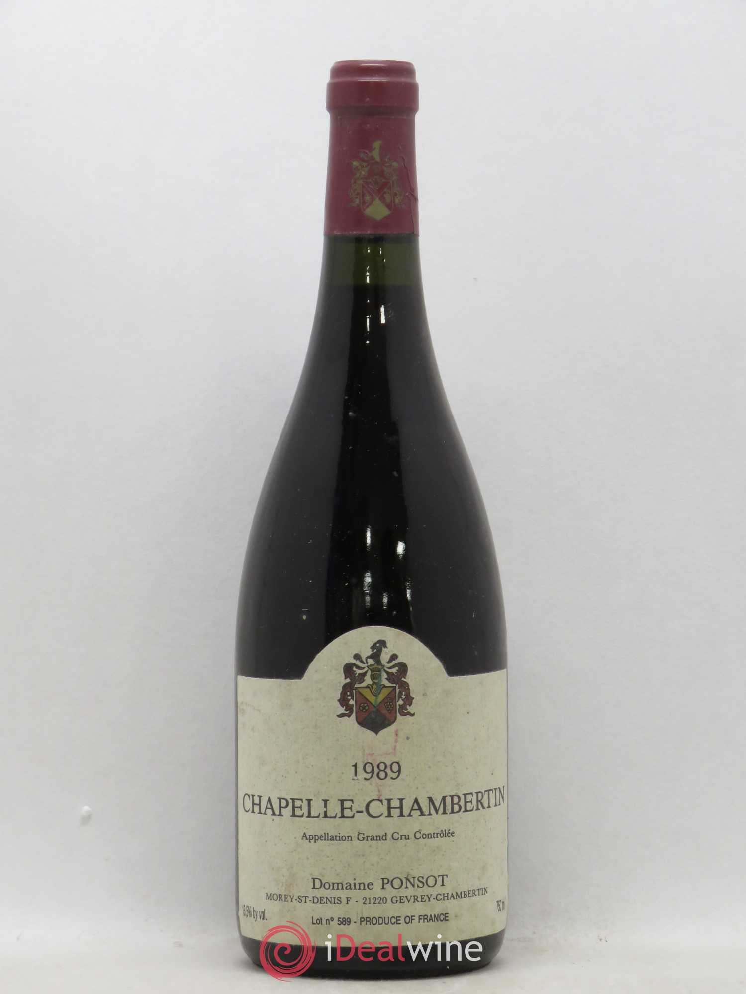 Chapelle-Chambertin Grand Cru Ponsot (Domaine) 1989 - Lot de 1 bouteille - 0