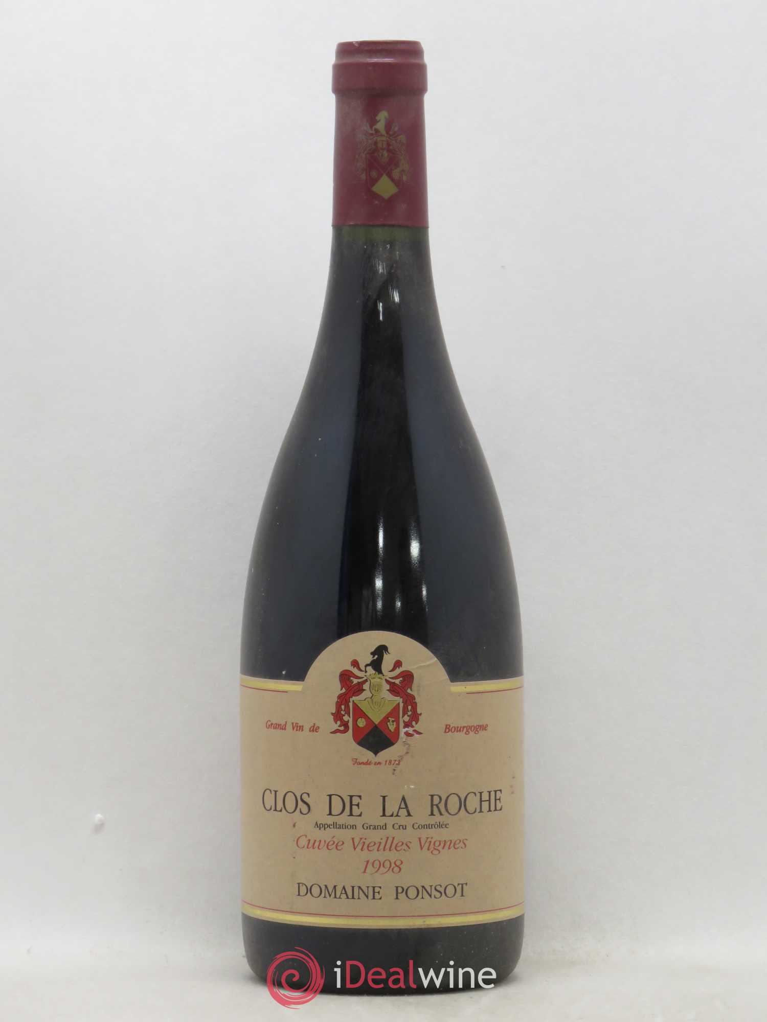 Clos de la Roche Grand Cru Vieilles Vignes Ponsot (Domaine) 1998 - Lot de 1 bouteille - 0