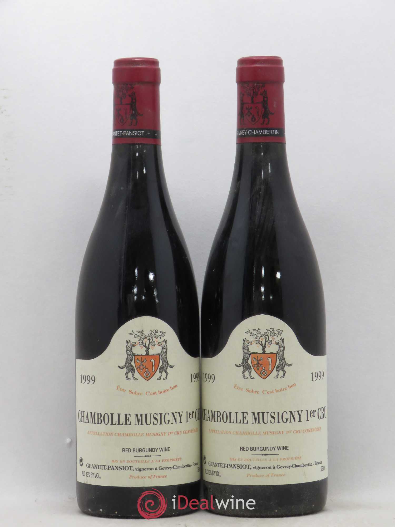 Chambolle-Musigny 1er Cru Geantet-Pansiot 1999 - Lot de 2 bouteilles - 0