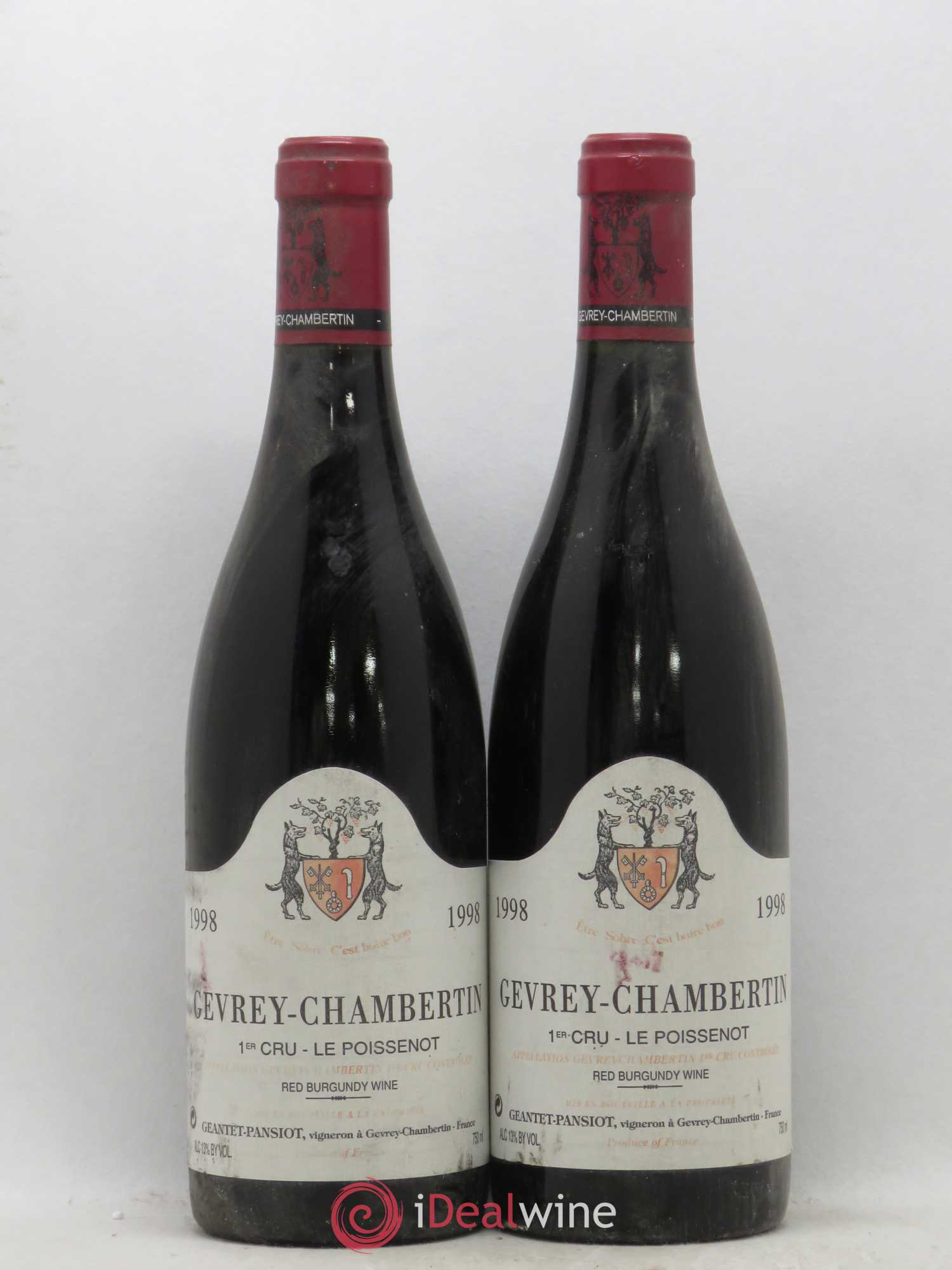 Gevrey-Chambertin 1er Cru Le Poissenot Geantet-Pansiot 1998 - Lot de 2 bouteilles - 0