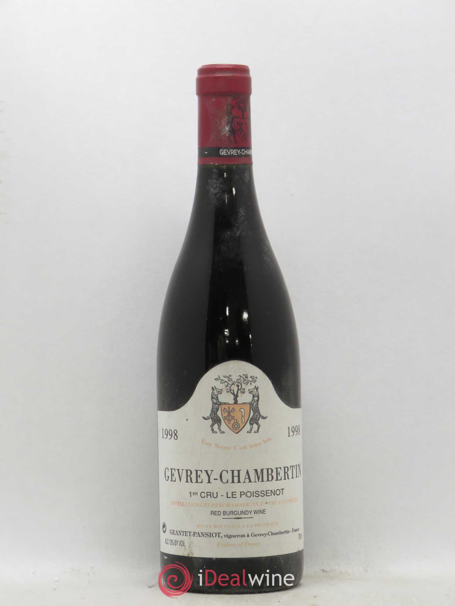 Gevrey-Chambertin 1er Cru Le Poissenot Geantet-Pansiot 1998 - Lot de 1 bouteille - 0