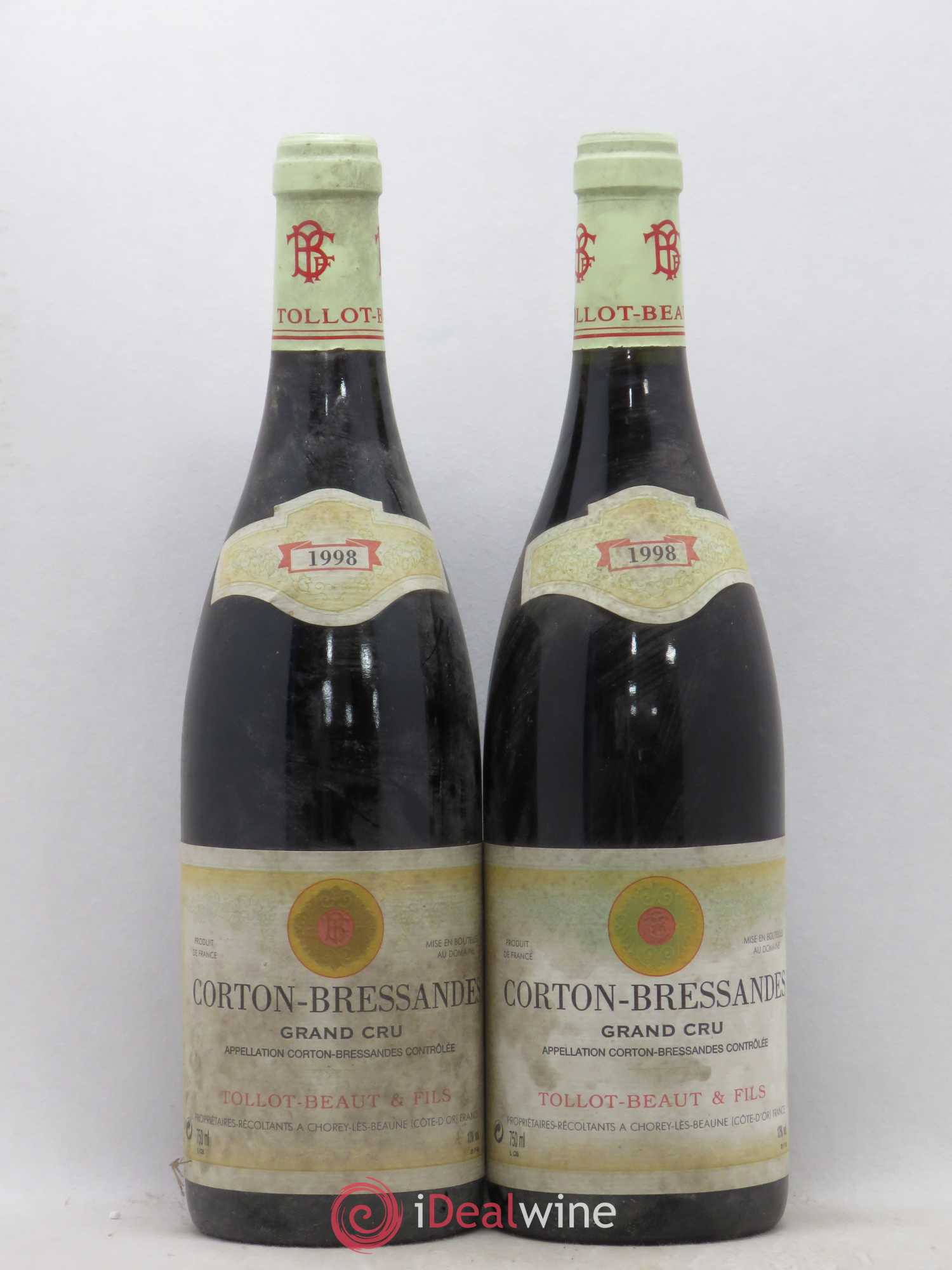 Corton-Bressandes Grand Cru Tollot Beaut (Domaine) 1998 - Lot de 2 bouteilles - 0