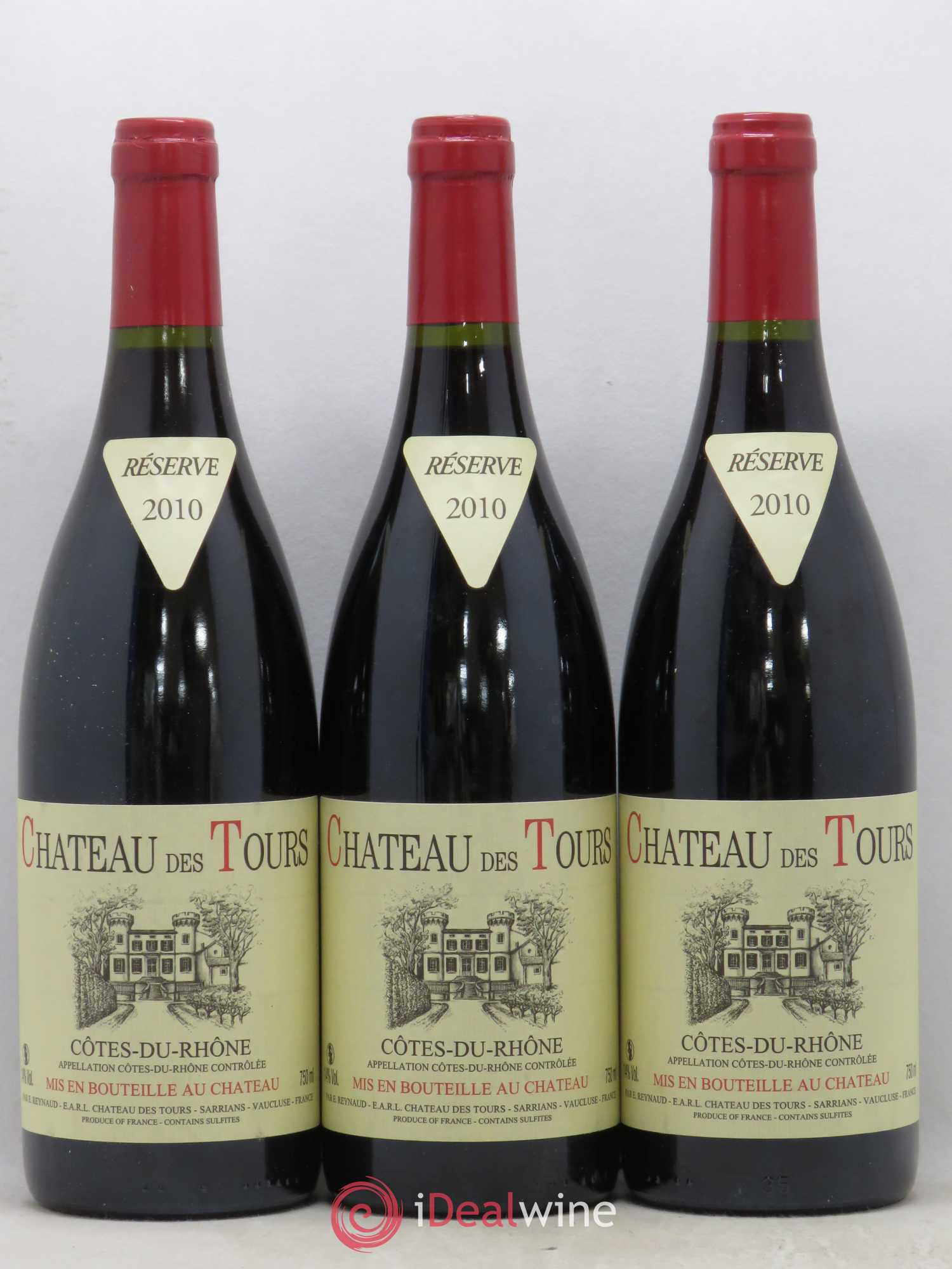 Côtes-du-Rhône Château des Tours Emmanuel Reynaud 2010 - Lot de 3 bouteilles - 0