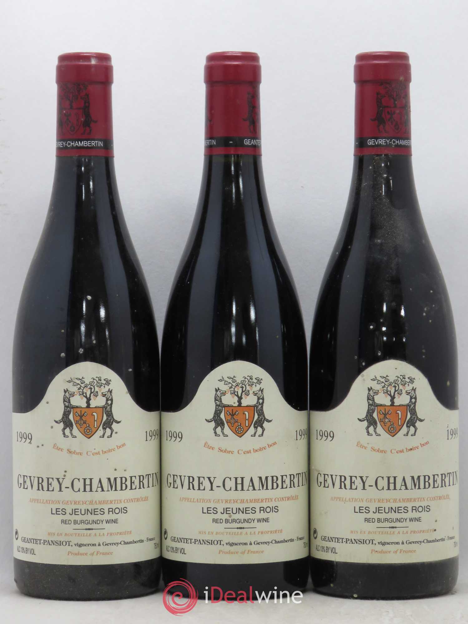 Gevrey-Chambertin Les Jeunes Rois Geantet-Pansiot 1999 - Lot de 3 bouteilles - 0