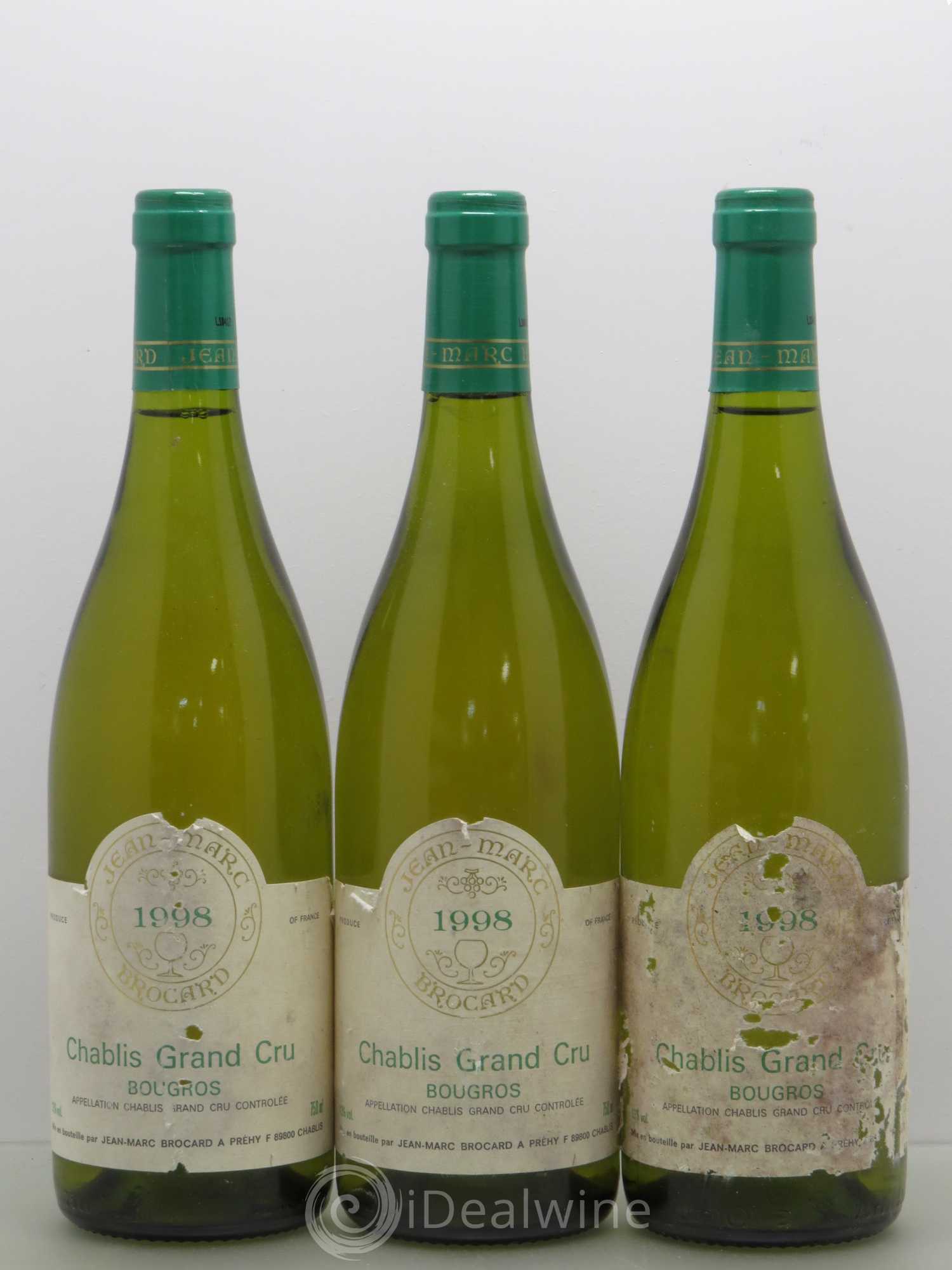 Chablis Grand Cru Bougros Jean Marc Brocard 1998 - Posten von 3 Flaschen - 0