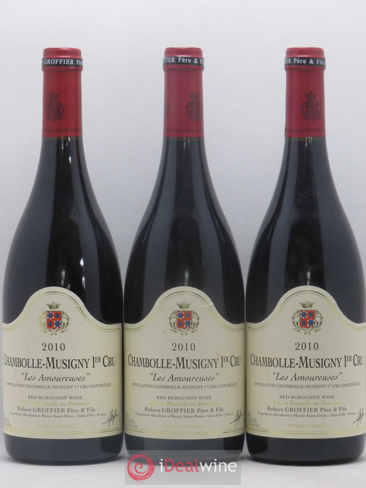 Chambolle-Musigny 1er Cru Les Amoureuses Robert Groffier Père & Fils (Domaine) 2010 - Lot de 3 bouteilles - 0