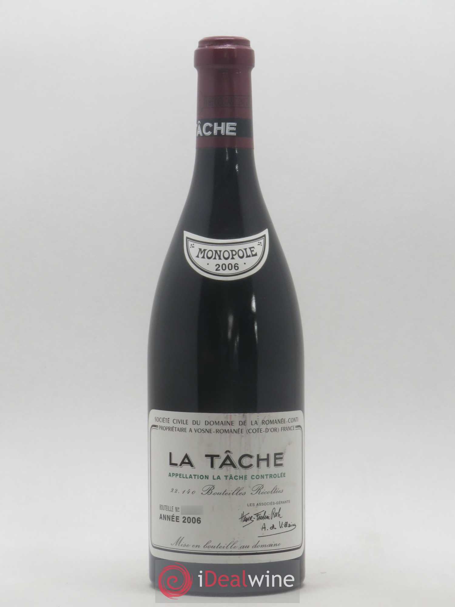 La Tâche Grand Cru Domaine de la Romanée-Conti 2006 - Lot de 1 bouteille - 0