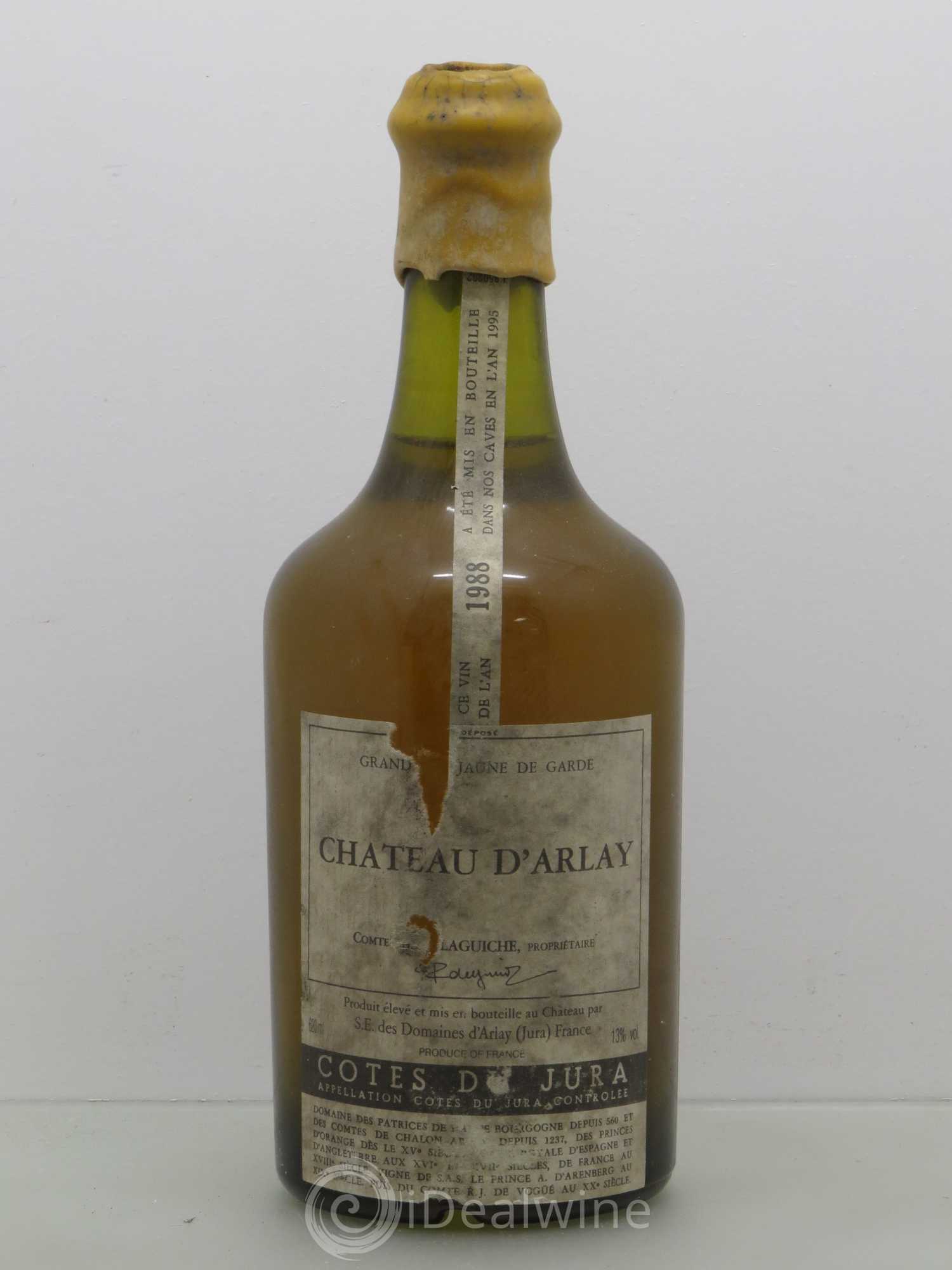 Côtes du Jura Vin jaune Château d'Arlay Grand vin Jaune de garde 1988 - Posten von 1 Flasche - 0