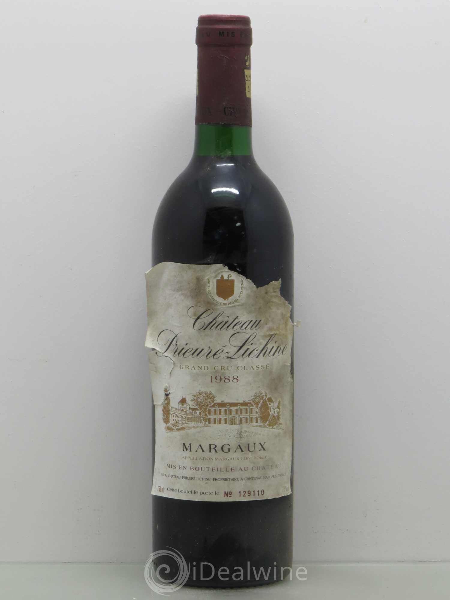 Château Prieuré Lichine 4ème Grand Cru Classé 1988 - Lot de 1 bouteille - 0