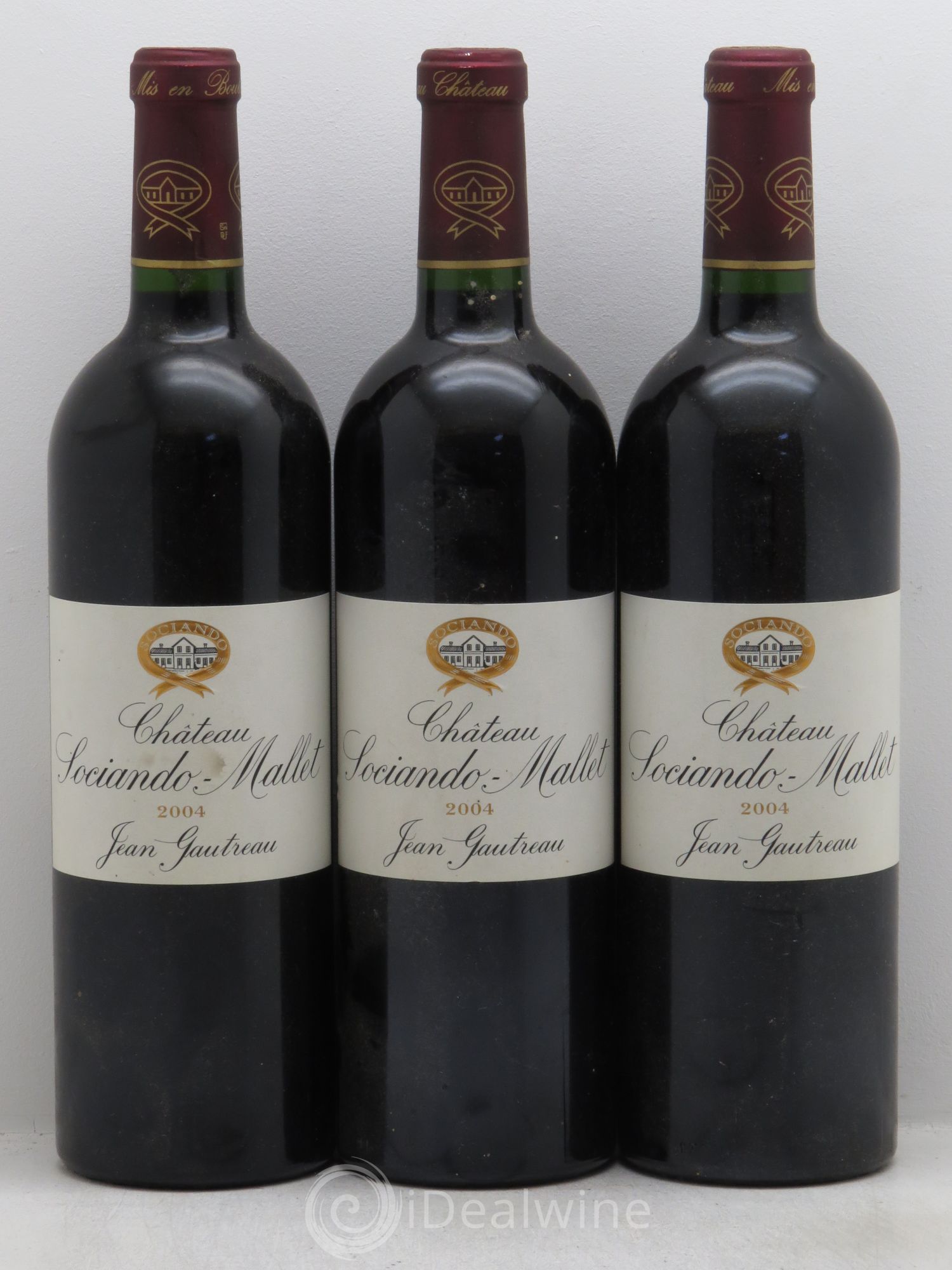 Château Sociando Mallet 2004 - Lot de 3 bouteilles - 0