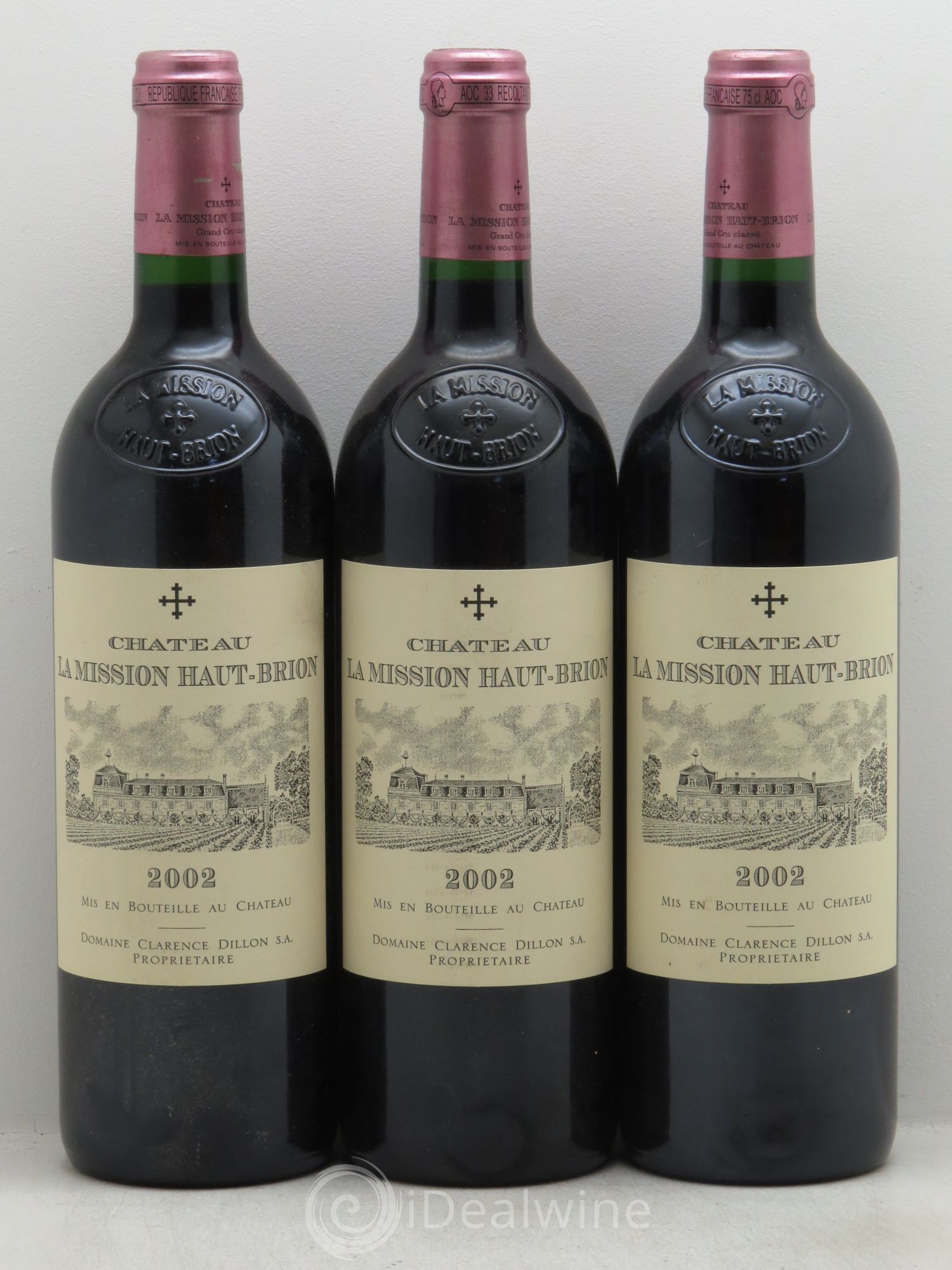 Château la Mission Haut-Brion Cru Classé de Graves 2002 - Lot de 3 bouteilles - 0