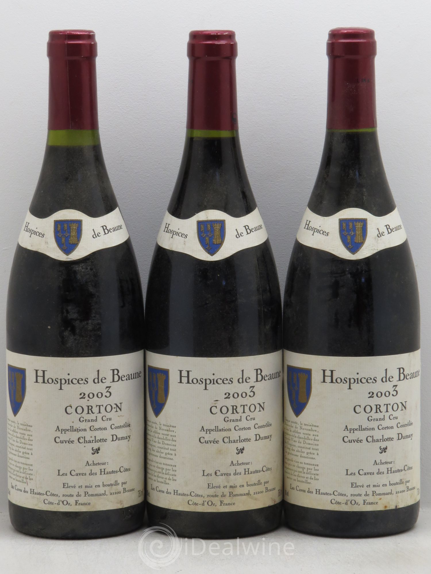 Corton Grand Cru Hospices de Beaune Cuvée Charlotte Dumay 2003 - Posten von 3 Flaschen - 0