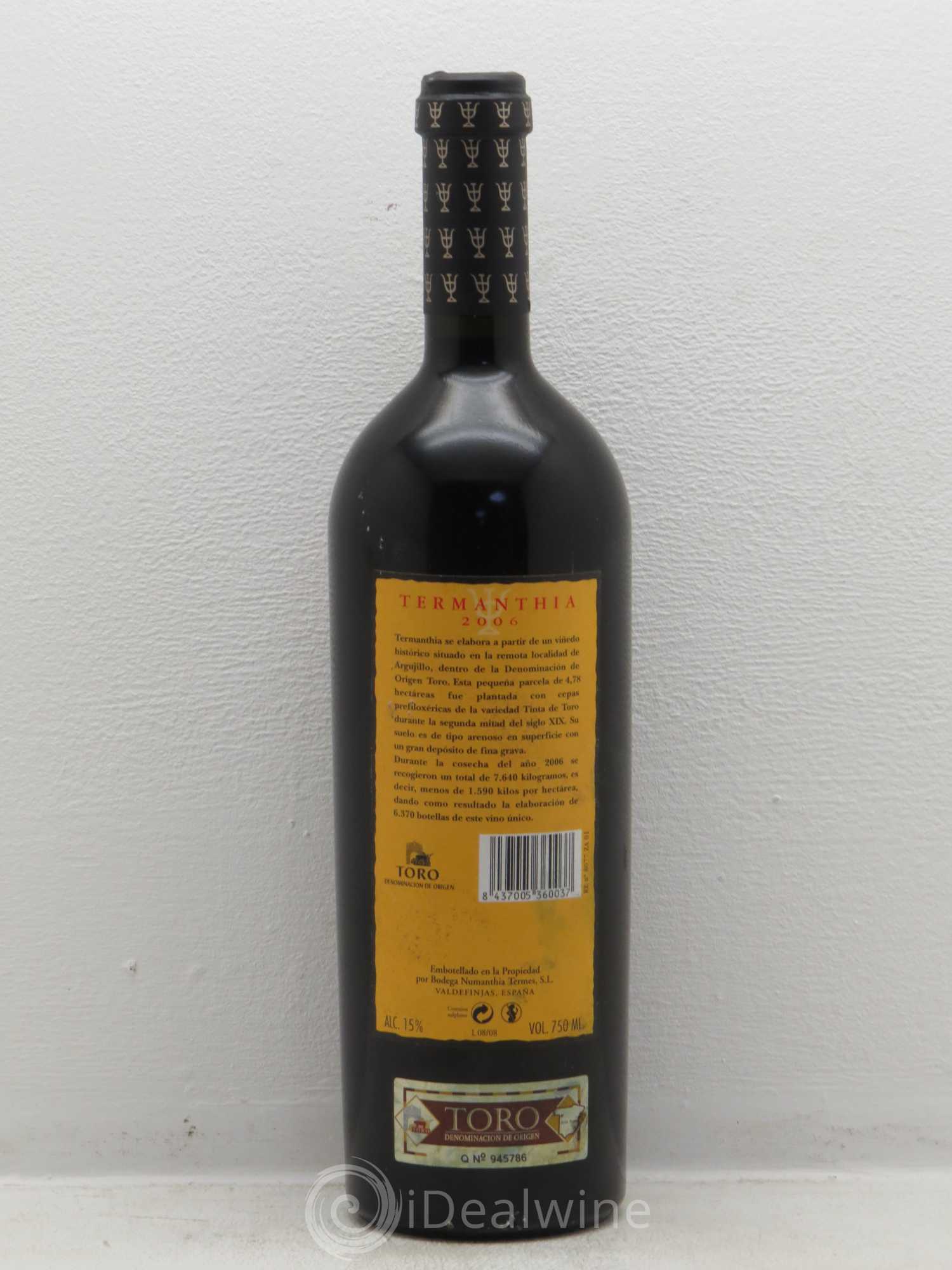 Toro DO Bodega Numanthia Termanthia 2006 - Lot de 1 bouteille - 1