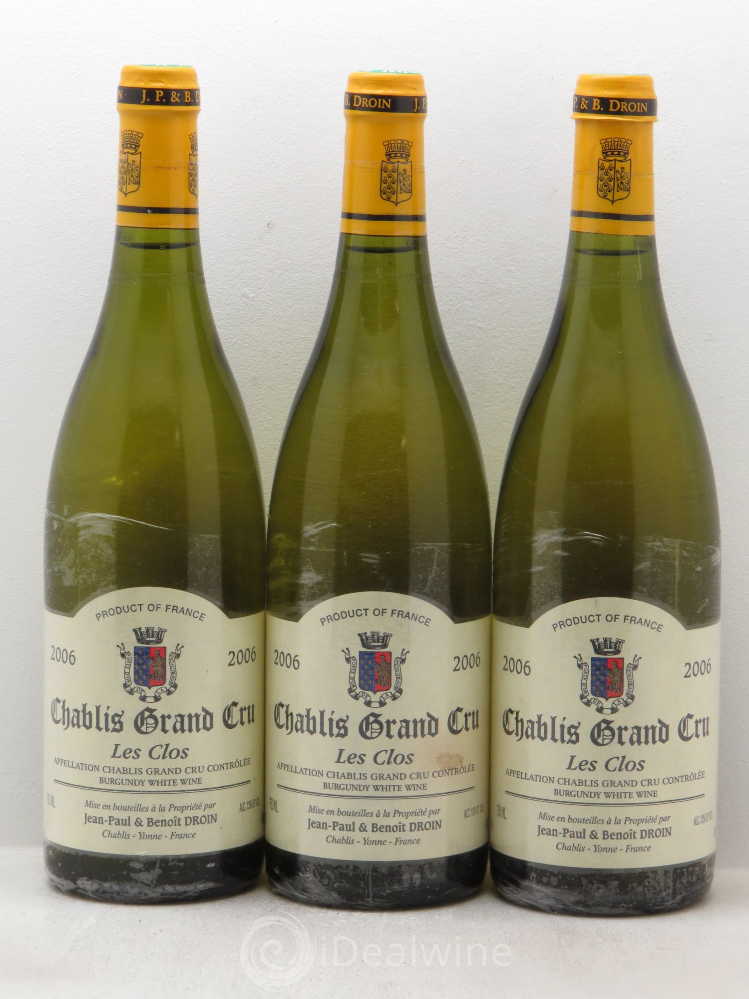 Chablis Grand Cru Les Clos Jean-Paul & Benoît Droin (Domaine) 2006 - Lot de 3 bouteilles - 0