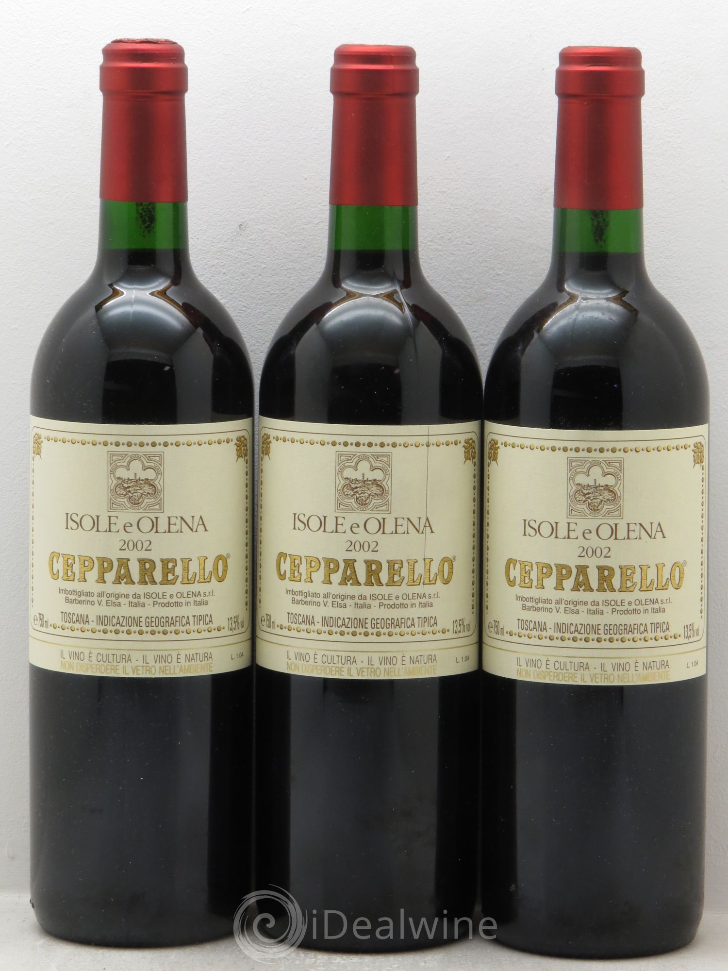 Toscana IGT Cepparello Isole e Olena 2002 - Lot de 3 bouteilles - 0