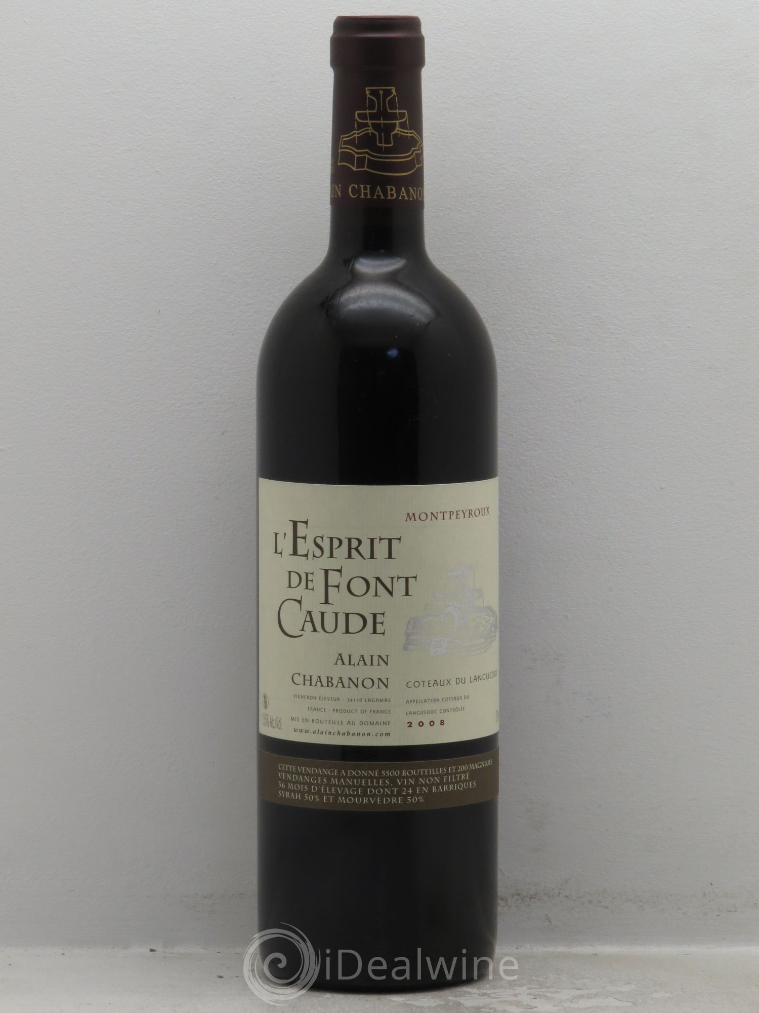 Languedoc Montpeyroux Alain Chabanon (Domaine) L'Esprit de Font Caude 2008 - Lot de 1 bouteille - 0