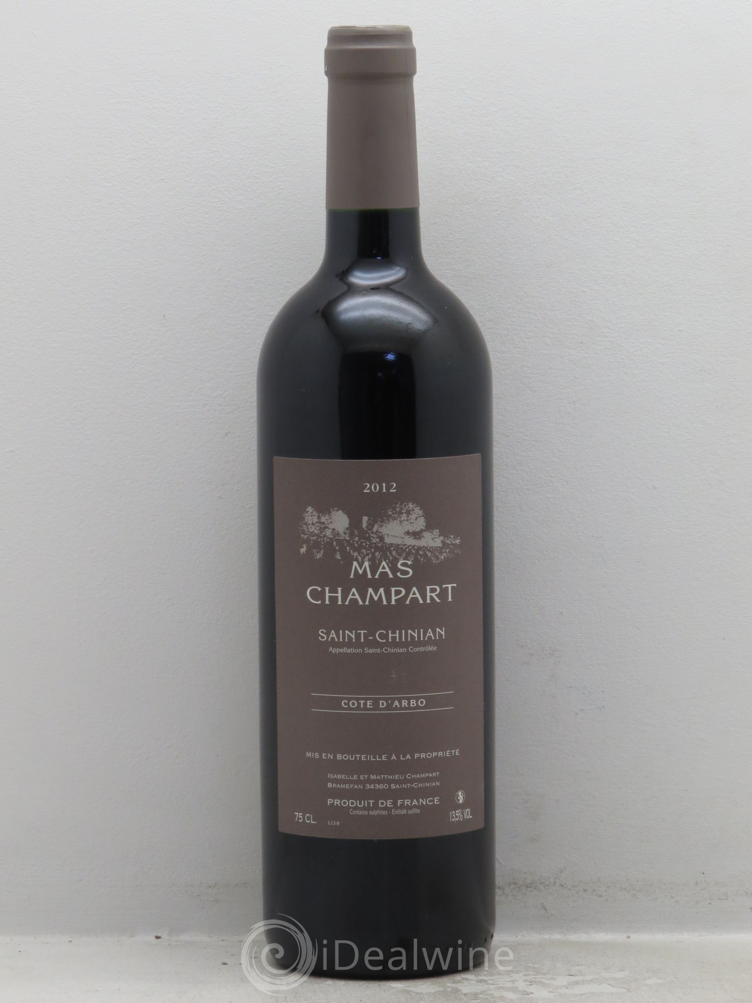 Saint-Chinian Mas Champart Côte d'Arbo Isabelle et Mathieu Champart 2012 - Lot de 1 bouteille - 0