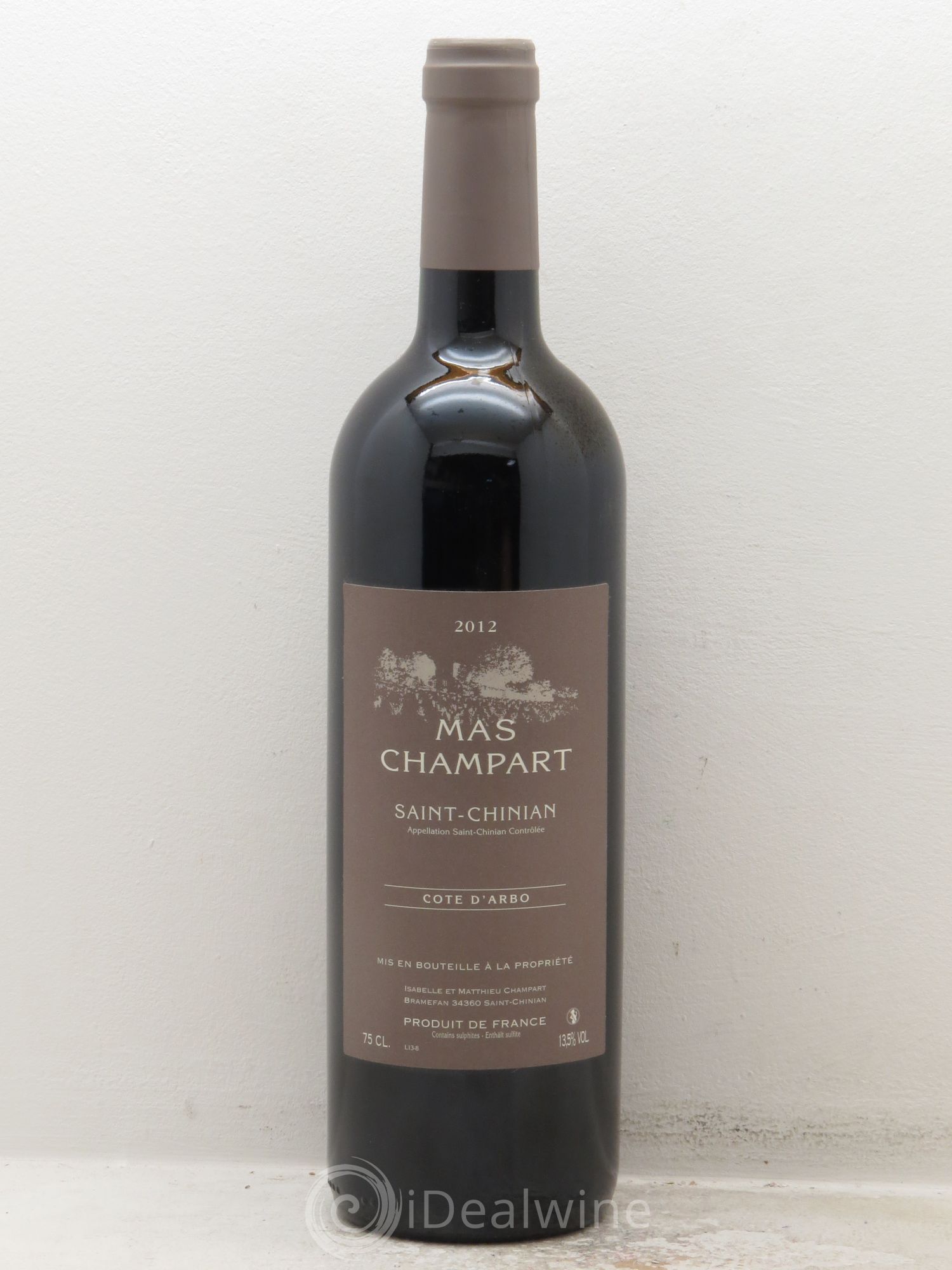 Saint-Chinian Mas Champart Côte d'Arbo Isabelle et Mathieu Champart 2011 - Lot de 1 bouteille - 0