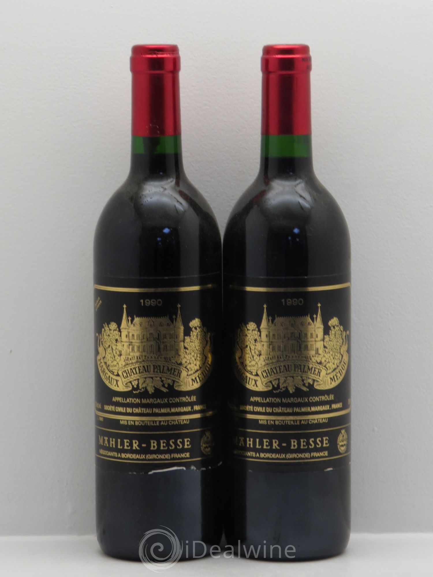 Château Palmer 3ème Grand Cru Classé (Mähler-Besse) 1990 - Lot de 2 bouteilles - 0